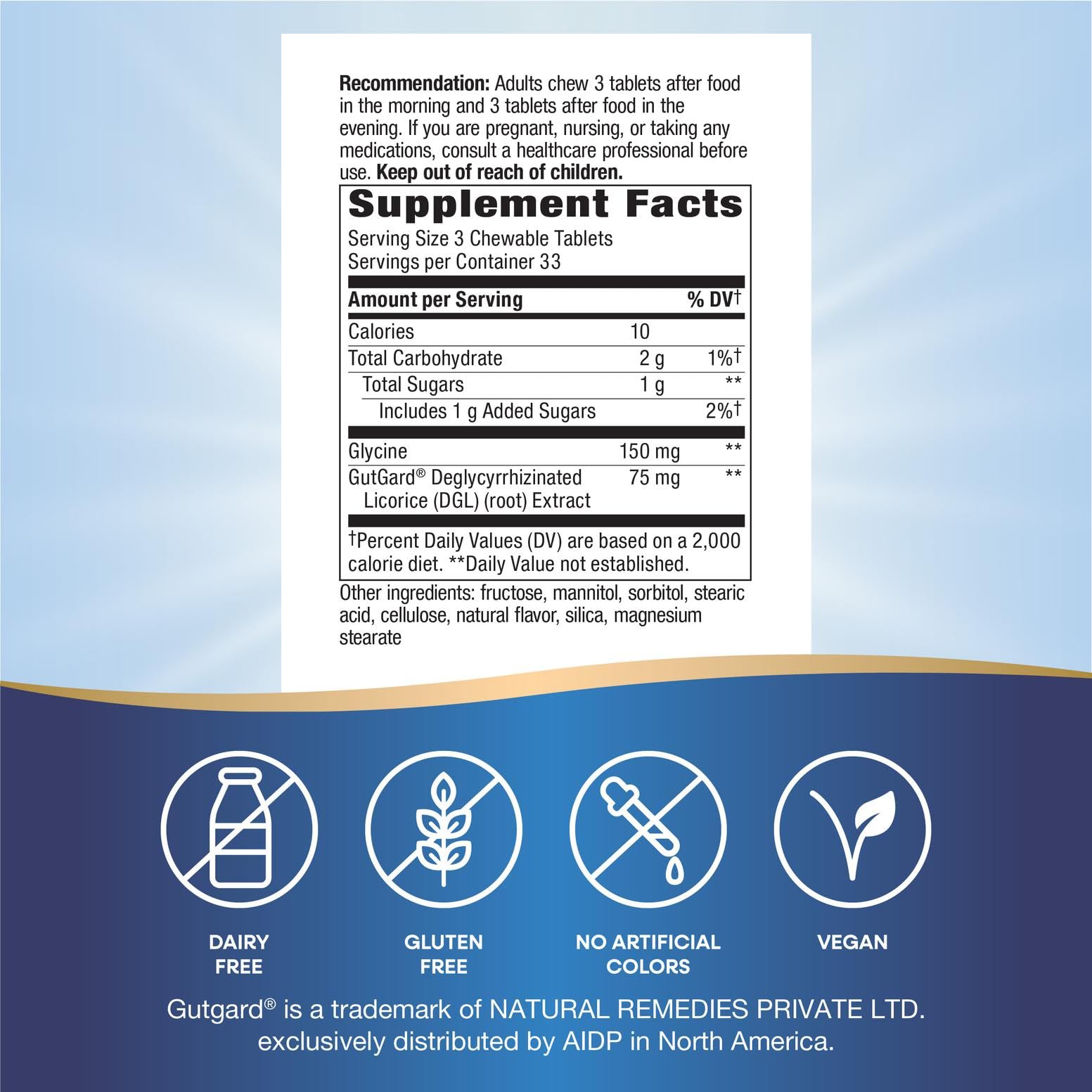 Nature's Way DGL Chewable Tablets, Soothing Digestive Relief*, For Occasional Stomach Upset*, Deglycyrrhizinated Licorice Extract, Gluten Free, Licorice Flavored, 100 Tablets (Packaging May Vary)