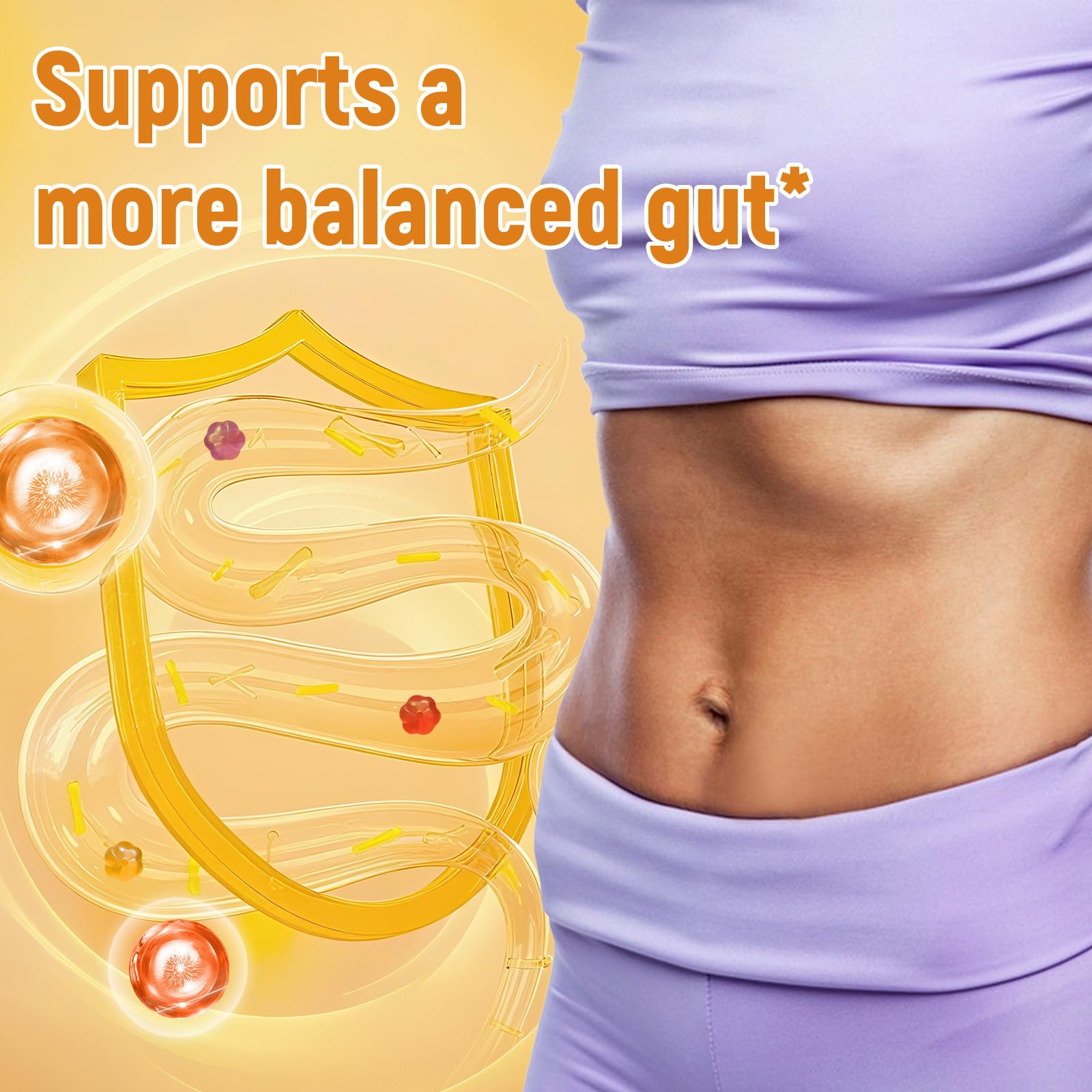 Migcopat 10G Fiber Gummies with Probiotics, Fiber Supplement with 30 Billion CFU Probiotics Blend, ACV, Vitamin C, Inulin - Support Digestive Health - No Sugar Added - Fruit Flavored - 90 Count