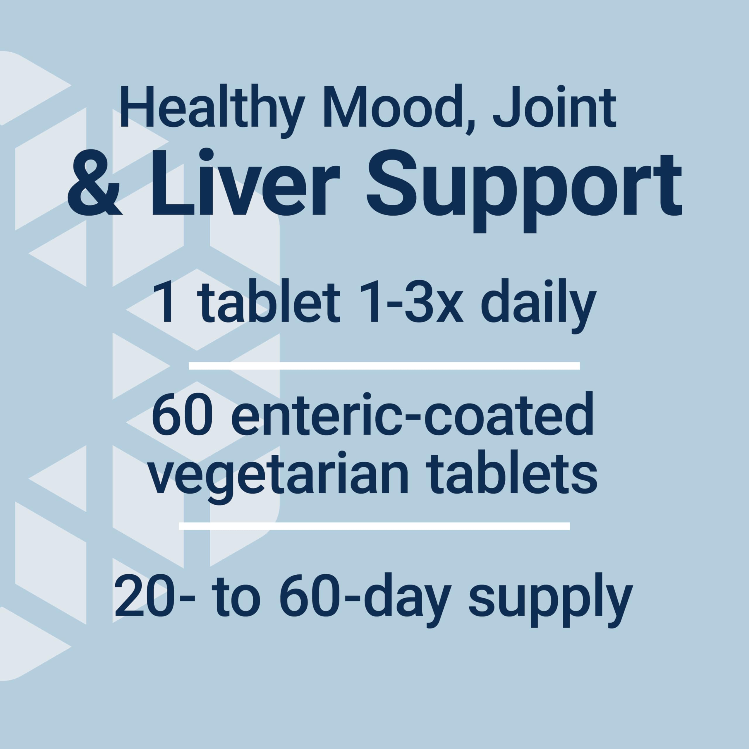 Life Extension Same, S-Adenosyl-Methionine, 400 mg, Best-Selling Mood Health, Liver Health and Joint Support Supplement, Non-GMO, Vegetarian, Gluten Free, 60 enteric-Coated Tablets