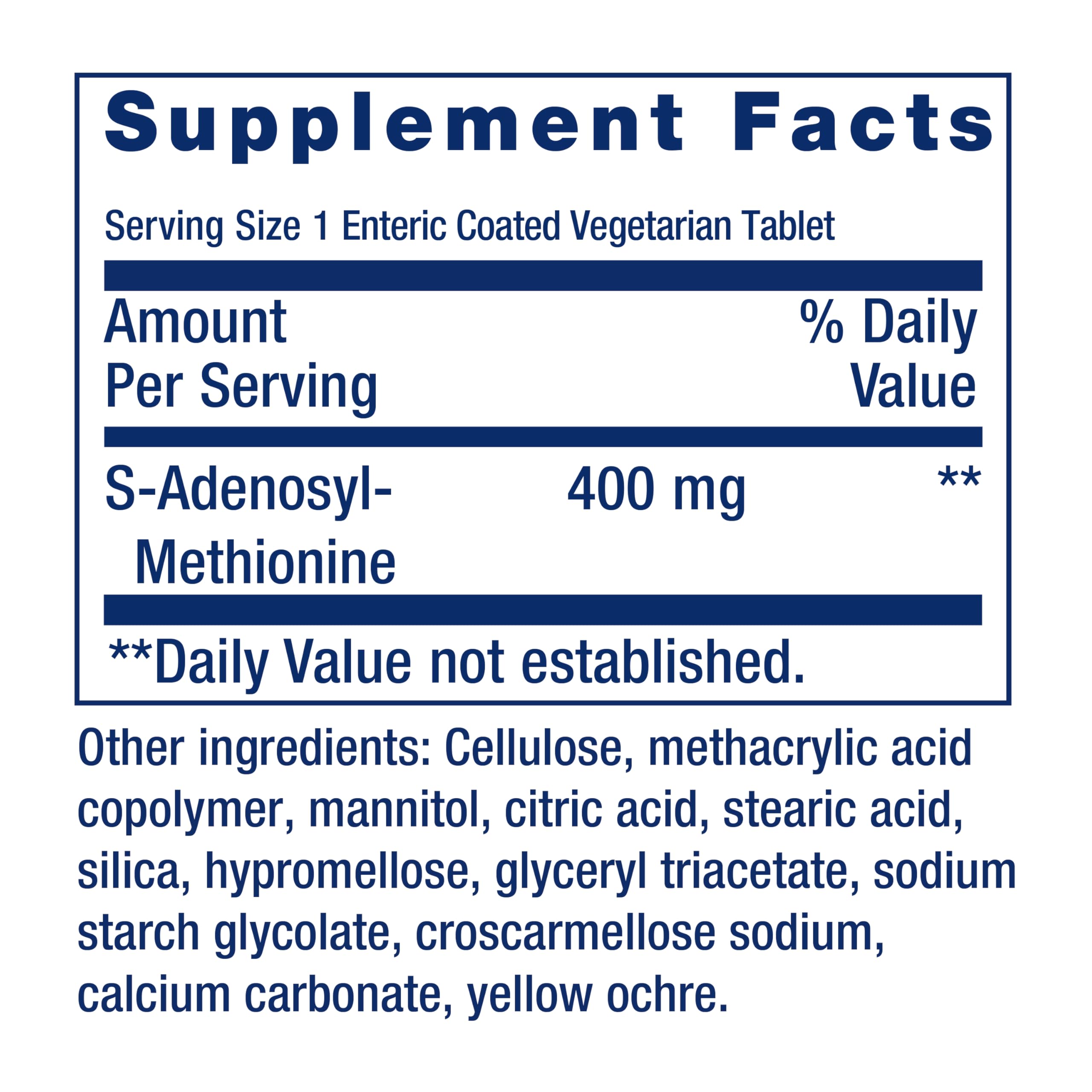 Life Extension Same, S-Adenosyl-Methionine, 400 mg, Best-Selling Mood Health, Liver Health and Joint Support Supplement, Non-GMO, Vegetarian, Gluten Free, 60 enteric-Coated Tablets