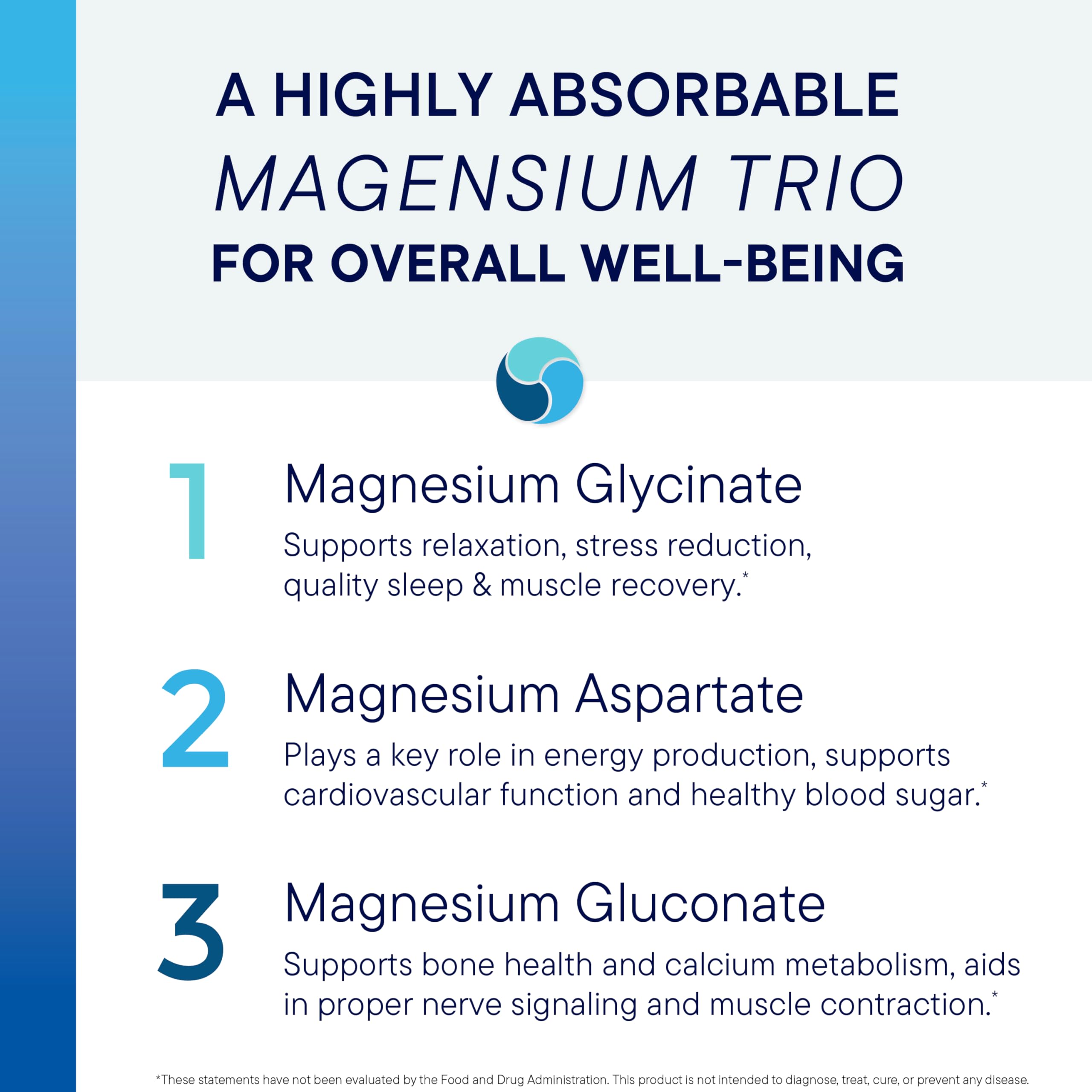 Biotics Research Mg-Zyme™ Triple Magnesium Complex 100 mg- Magnesium Glycinate, Gluconate, Aspartate Chelated Supplement, High Absorption, Support Sleep, Energy, Cardiovascular Health–100 Capsules