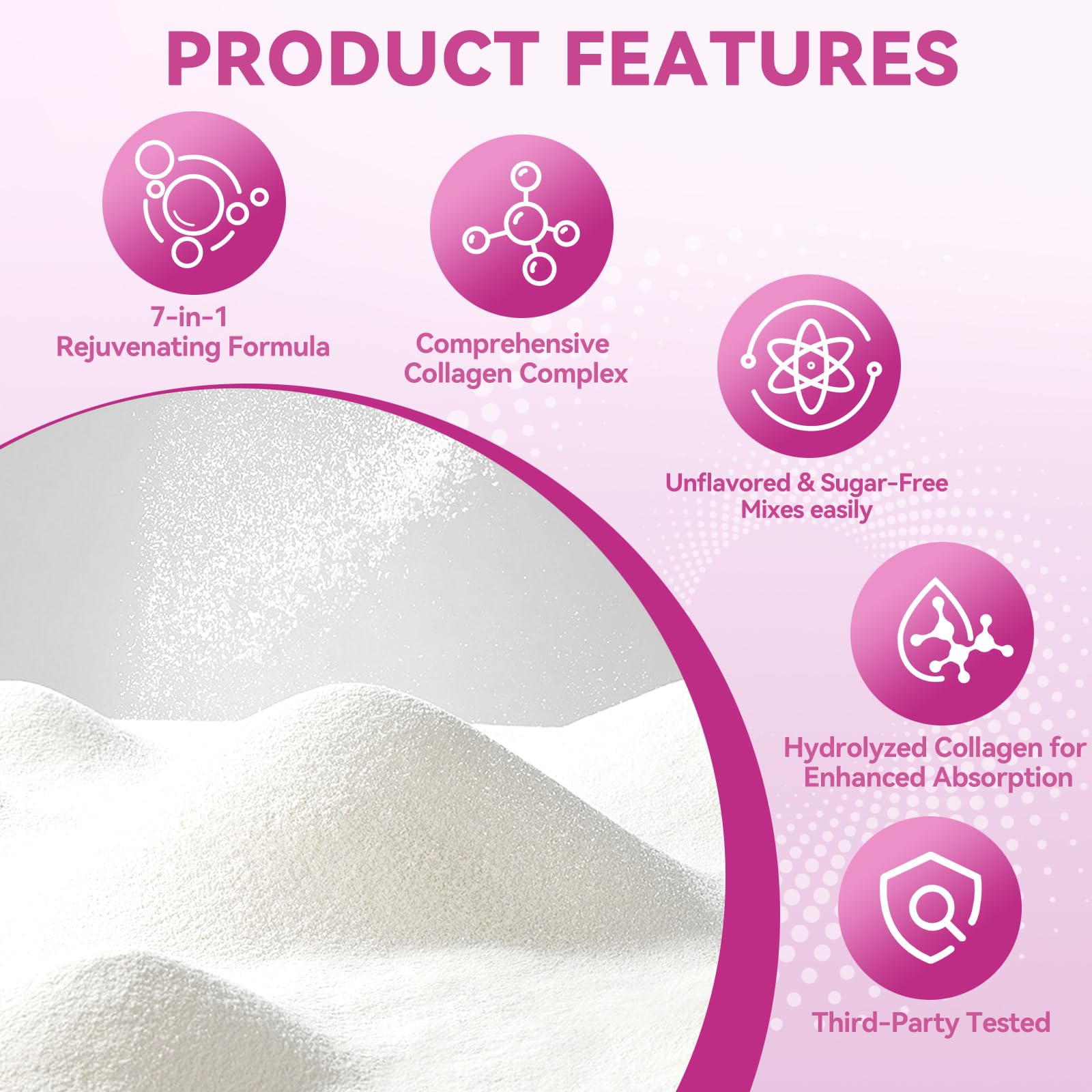 Mclovefy Multi Collagen Peptides Powder, 16 Oz (41 Servings) - Protein Supplement, Type I, II, III, V, X with Hyaluronic Acid, Vitamin C and Biotin, Unflavored, Easily Mixes in Drinks