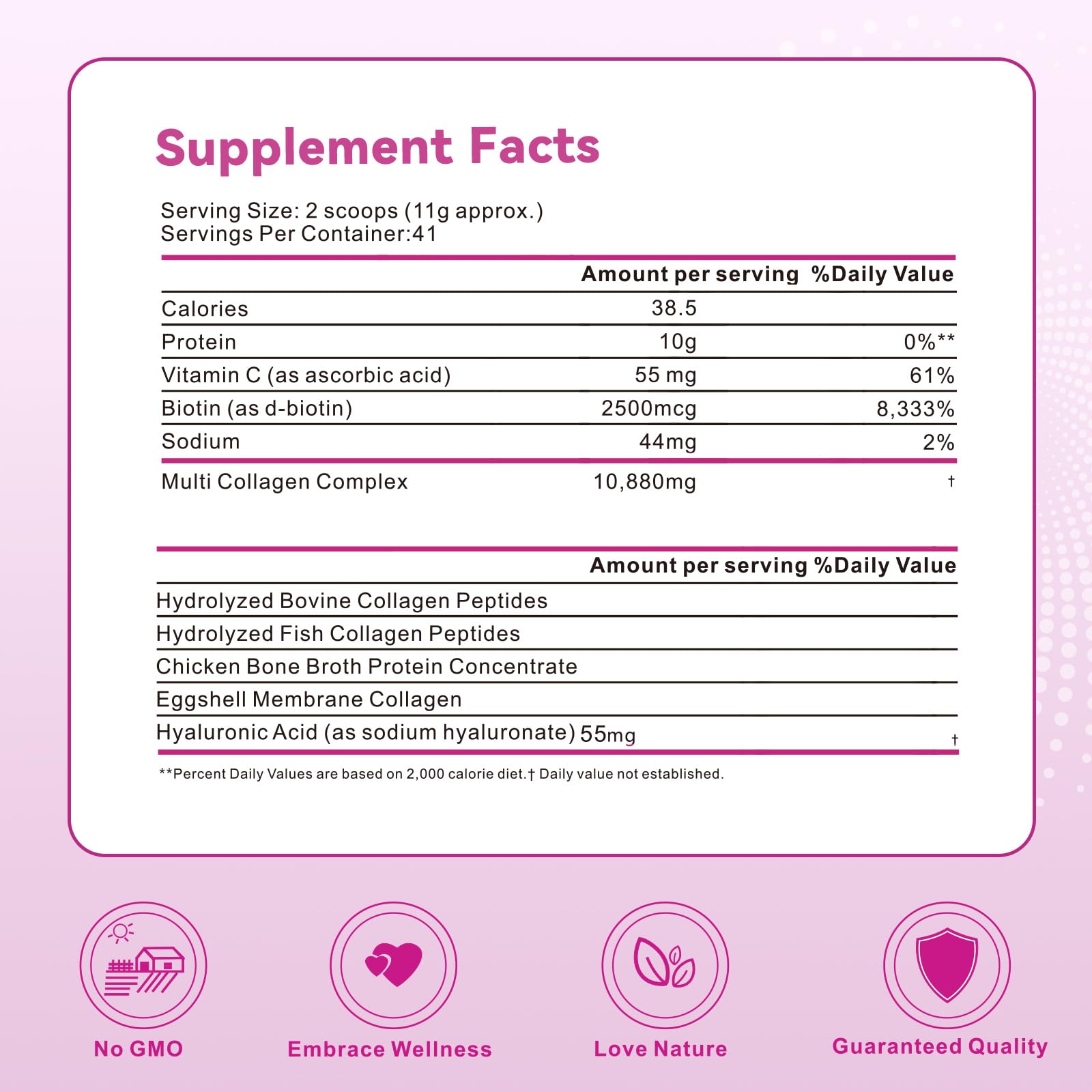 Mclovefy Multi Collagen Peptides Powder, 16 Oz (41 Servings) - Protein Supplement, Type I, II, III, V, X with Hyaluronic Acid, Vitamin C and Biotin, Unflavored, Easily Mixes in Drinks