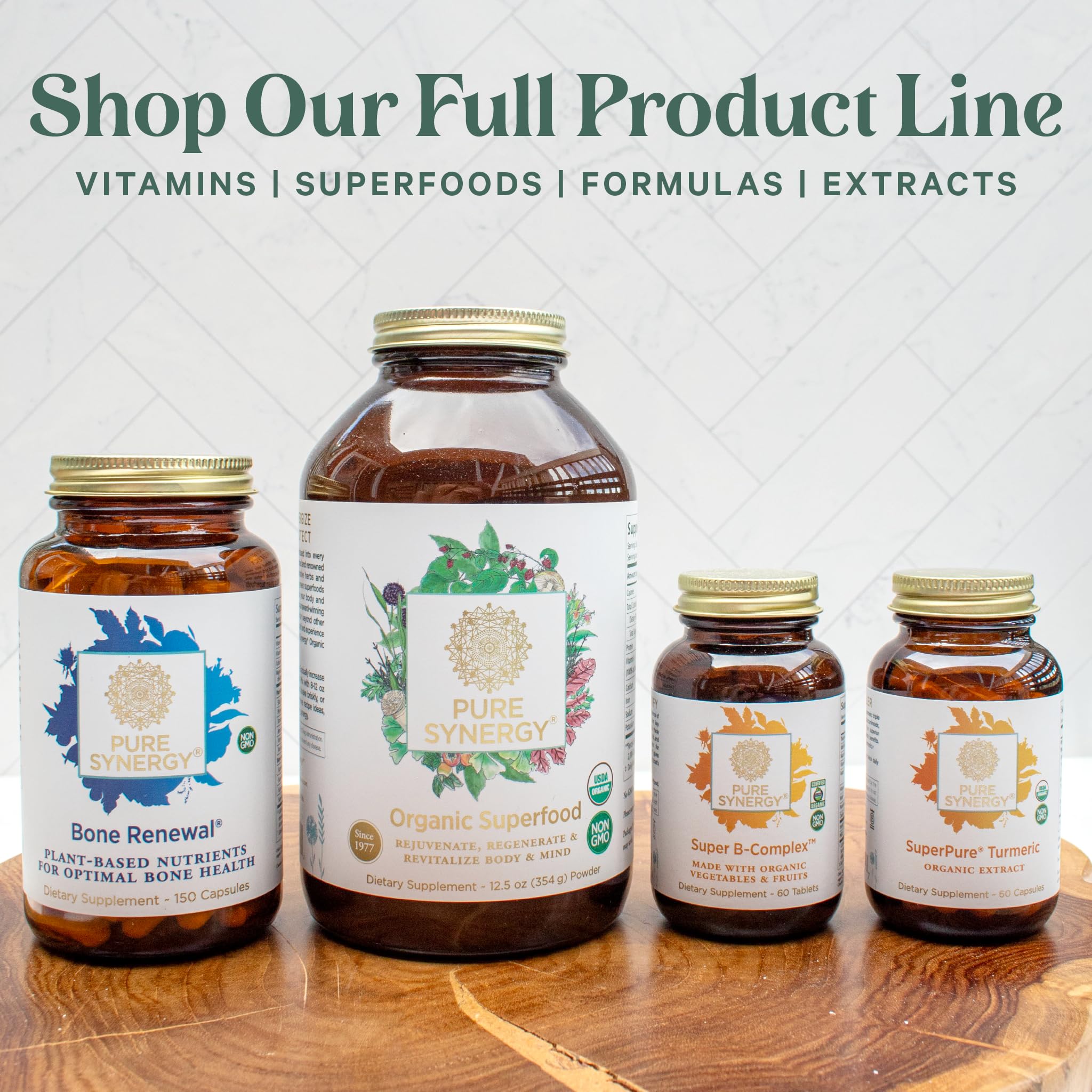 PURE SYNERGY D3 + K2 Complex | Vegan Vitamin D3 K2 Complex | Organic D3 Supplement with Vitamin K2 and K1 Plus Organic Whole Foods | Supports Bone, Brain, and Immune Health (60 Capsules)