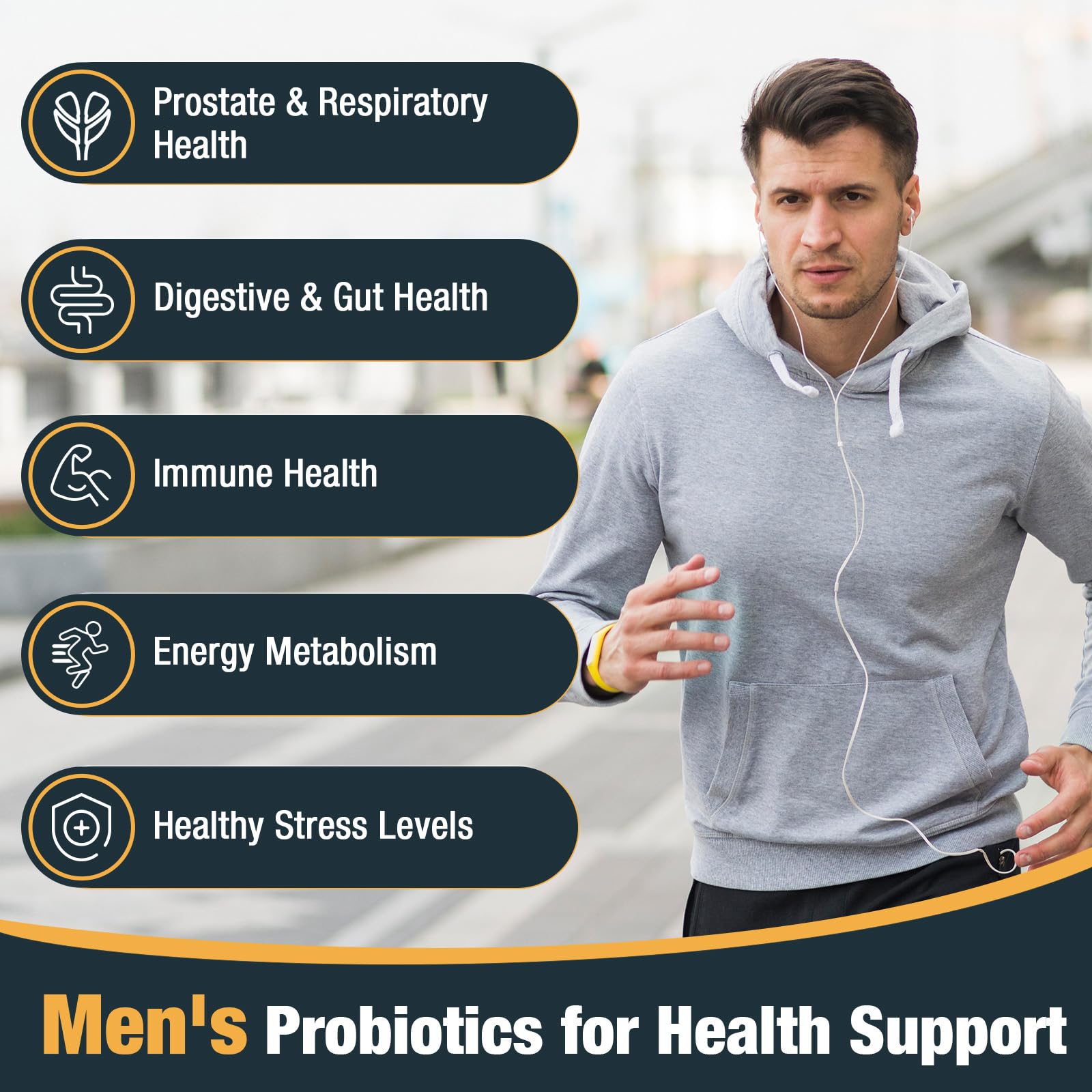 Probiotics for Men, 500 Billion CFUs & 12 Strains, Men's Probiotic with Turmeric, Cranberry, Goji - Probiotics for Digestive Health, Immune, Stomach, Bloating & Gut Health for Men, 60 Pro Biotics Caps