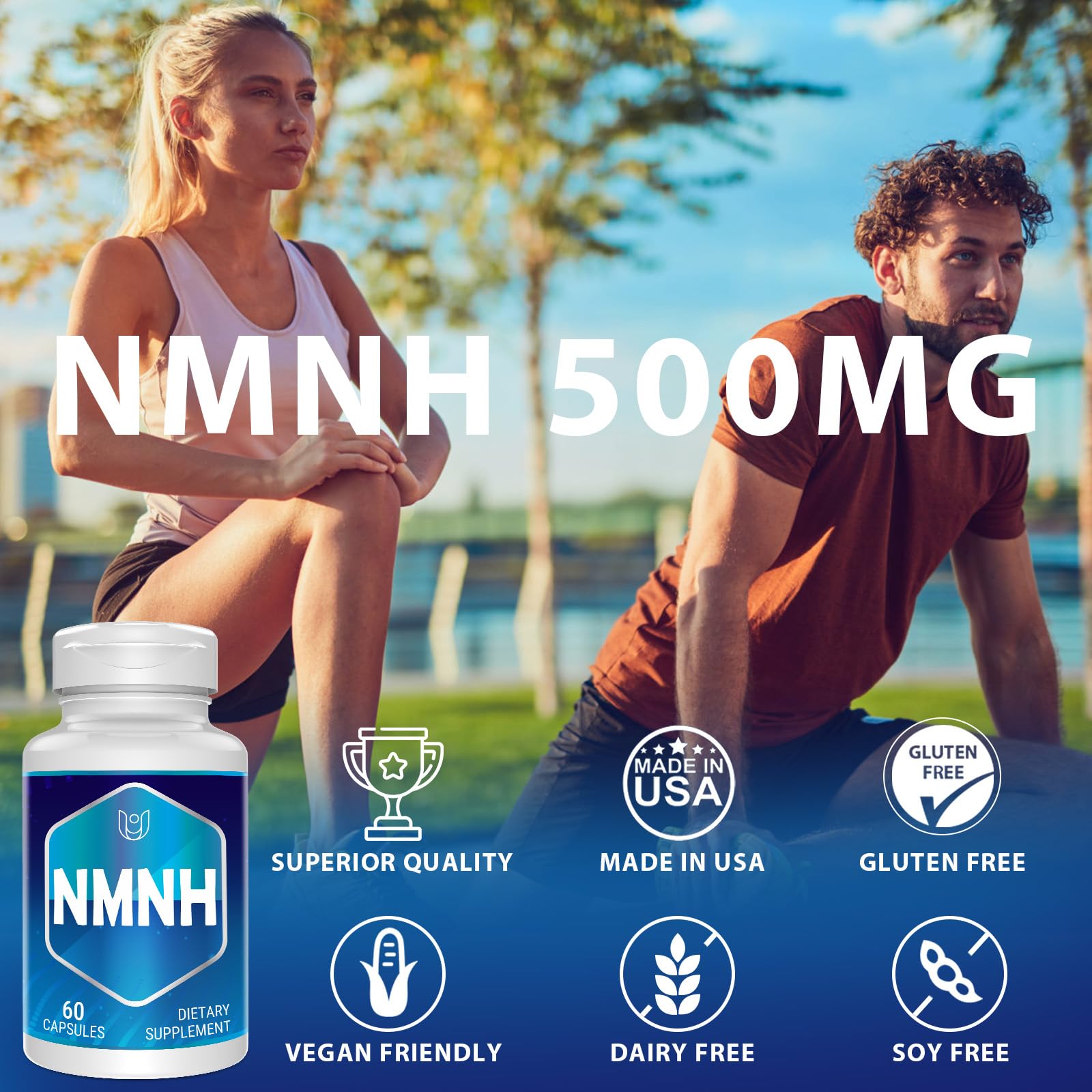 NMNH (Dihydronicotinamide Mononucleotide), NAD Supplement to Boost NAD+ Levels as We Age (May Be More Effective Than Nicotinamide Riboside), NMNH Supplement for Anti-Aging, 60 Capsules (60 Servings)