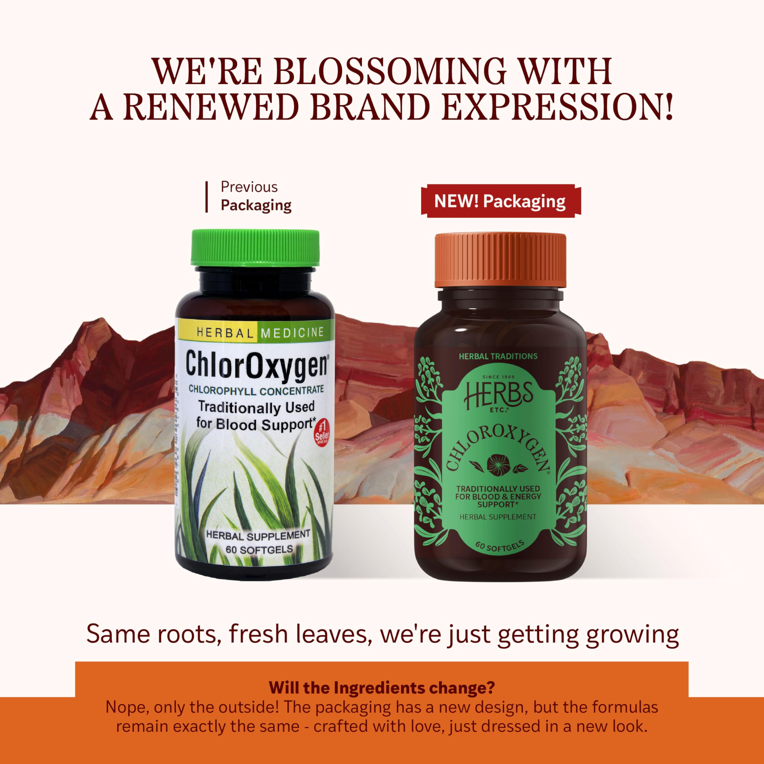 Herbs Etc. ChlorOxygen Chlorophyll Concentrate - Aids Healthy Blood Circulation - High-Altitude Environment Support - Energy Support - 60 Softgels (60 Servings)