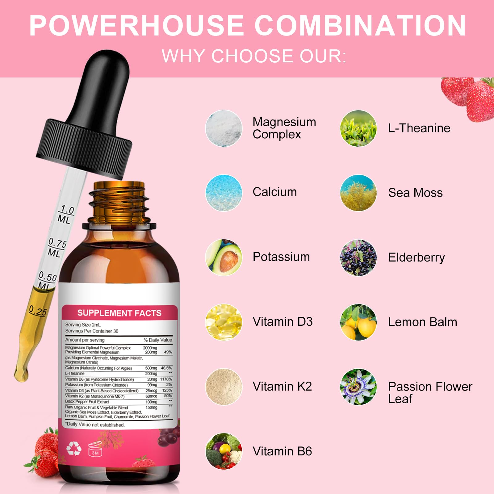 Magnesium Glycinate Liquid, High Potency Magnesium Glycinate, Citrate, Sugar Free Vegan Non-GMO Complex Supplement Promotes Nerv,Relaxation,Muscle,Sleep Support*