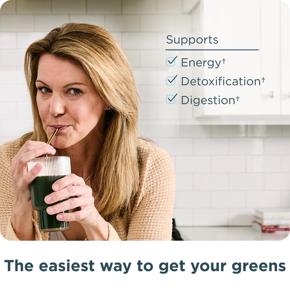 Ancient Nutrition Super Greens Powder, Organic Superfood Powder with Probiotics Made with Spirulina, Chlorella, Matcha, and Digestive Enzymes, 25 Servings, 7.05oz