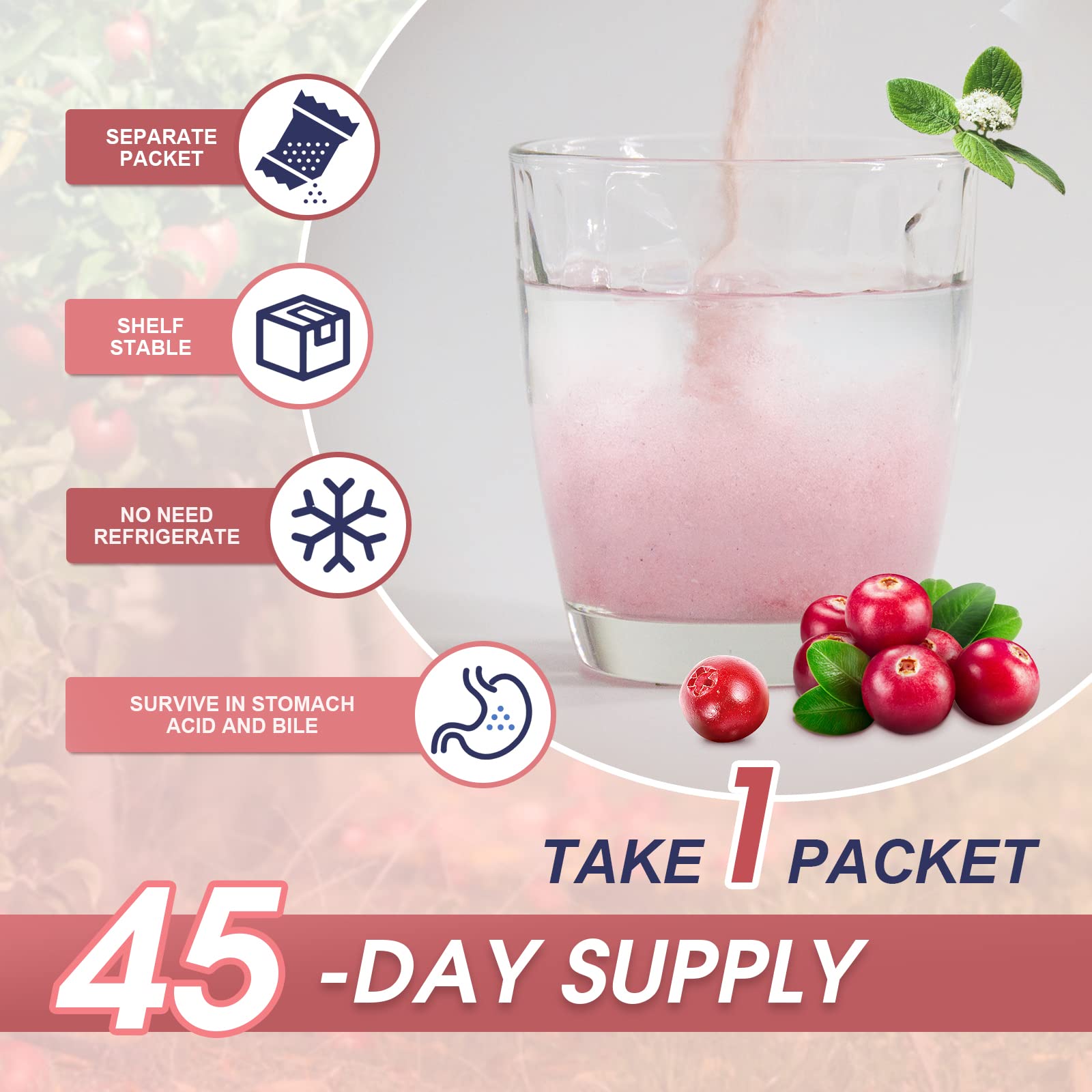 NATURE TARGET Probiotics-for-Women Prebiotics-and-Probiotics-Powder, 100-Billion-CFUs 45-Day-Supply, Women's-Probiotic with D-Mannose and Cranberry for Urinary Tract/Gut/Digestive Health