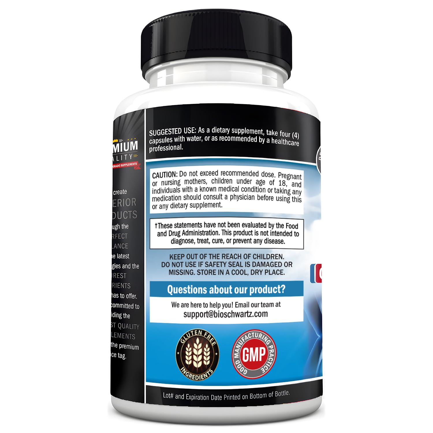 BioSchwartz Bone Strength Supplement - Gentle Non-Constipating Bone Health Supplement for Women & Men with 9-in-1 Complex with Calcium Magnesium Zinc D3 K2 & More - 3rd Party Tested - 1 Month