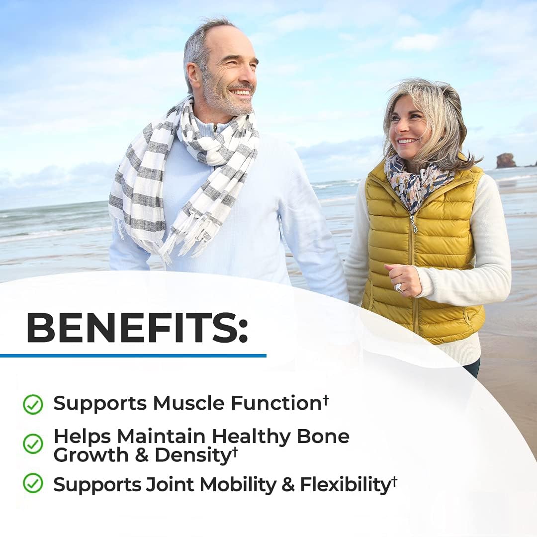 BioSchwartz Bone Strength Supplement - Gentle Non-Constipating Bone Health Supplement for Women & Men with 9-in-1 Complex with Calcium Magnesium Zinc D3 K2 & More - 3rd Party Tested - 1 Month