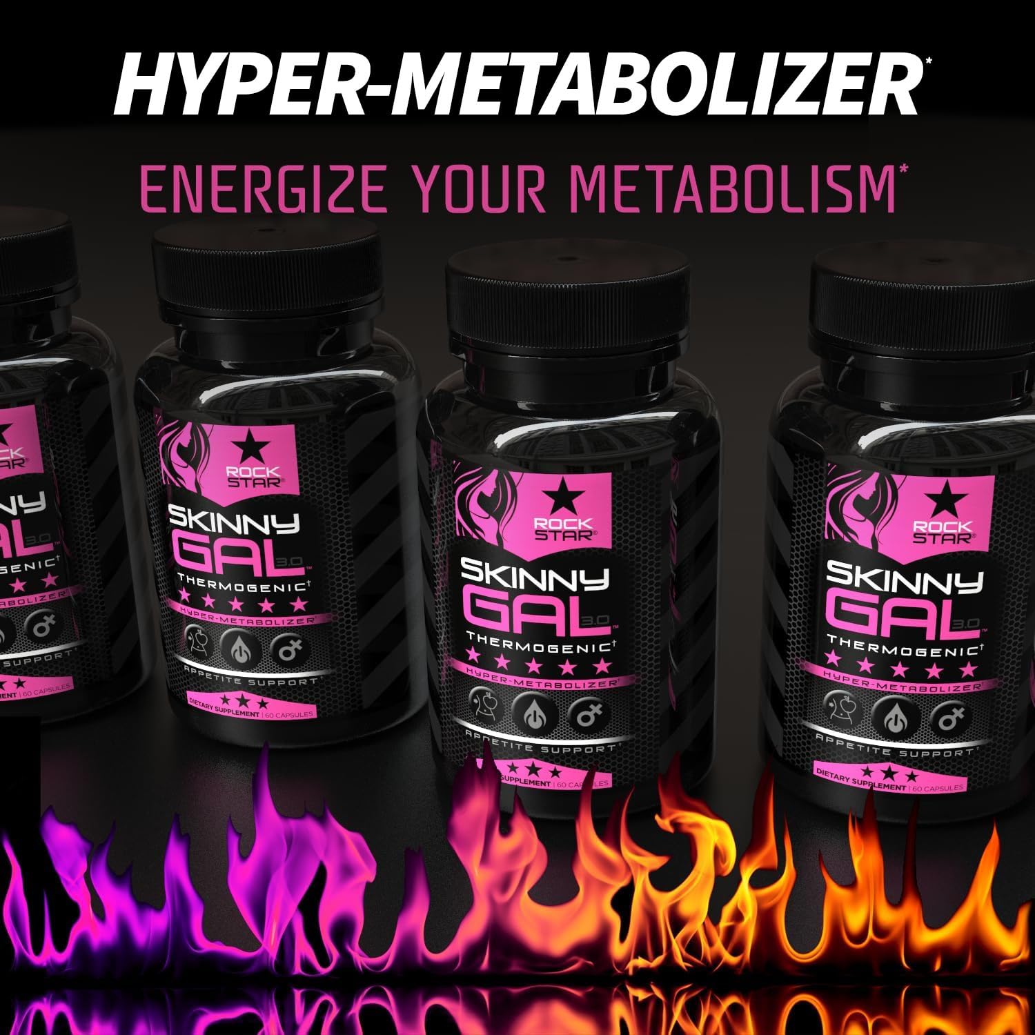 Weight Loss Pills for Women – Rockstar Skinny Gal Thermogenic Fat Burner, Fast-Acting Appetite Suppressant & Metabolism Booster, Max Strength, Keto Friendly