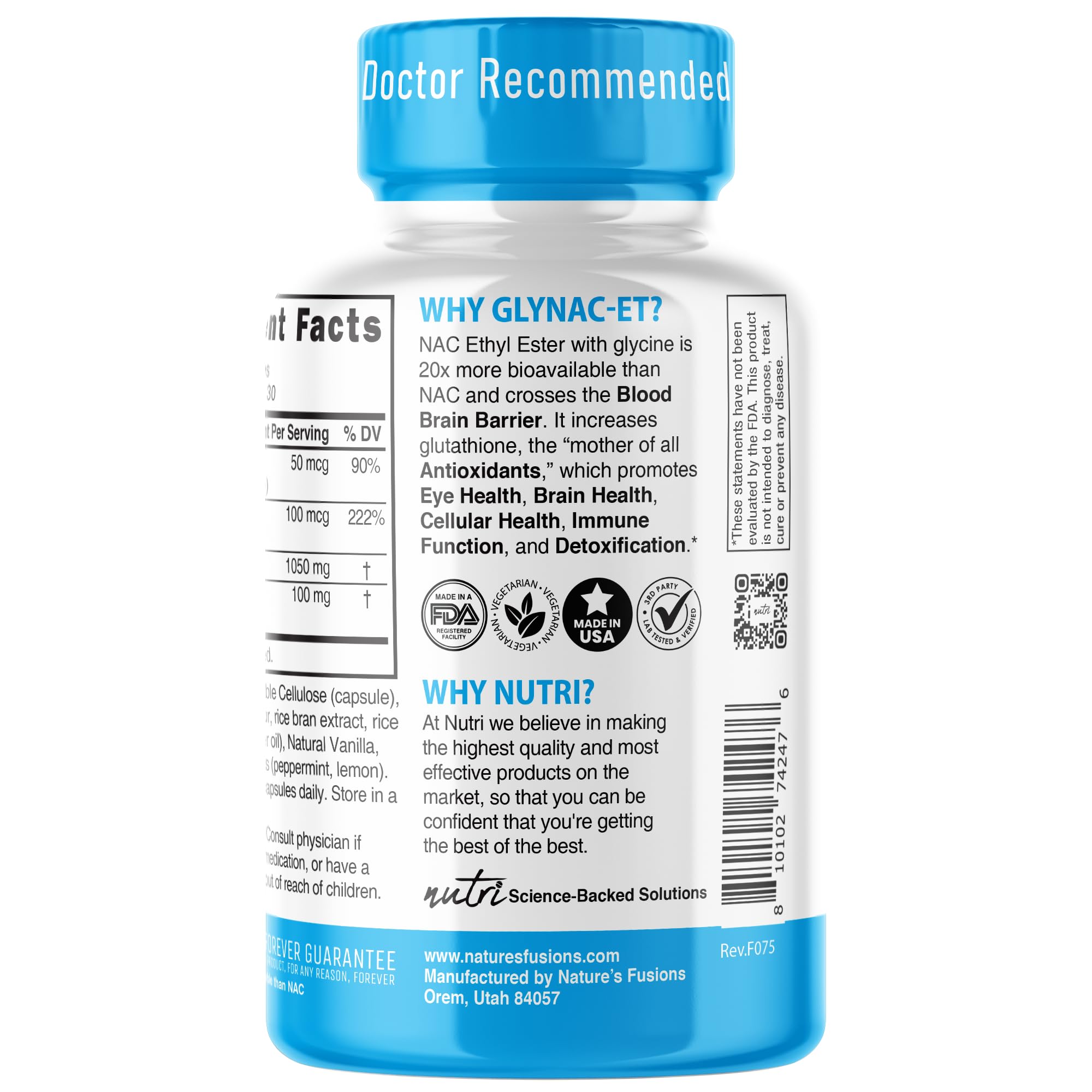 GlyNAC-ET NAC Supplement N-Acetyl Cysteine Ethyl Ester - 20x More Bioavailable Than GlyNAC - Glycine & N-acetylcysteine Ethyl Ester Anti Aging Supplement, Boost Glutathione (60 Capsules)