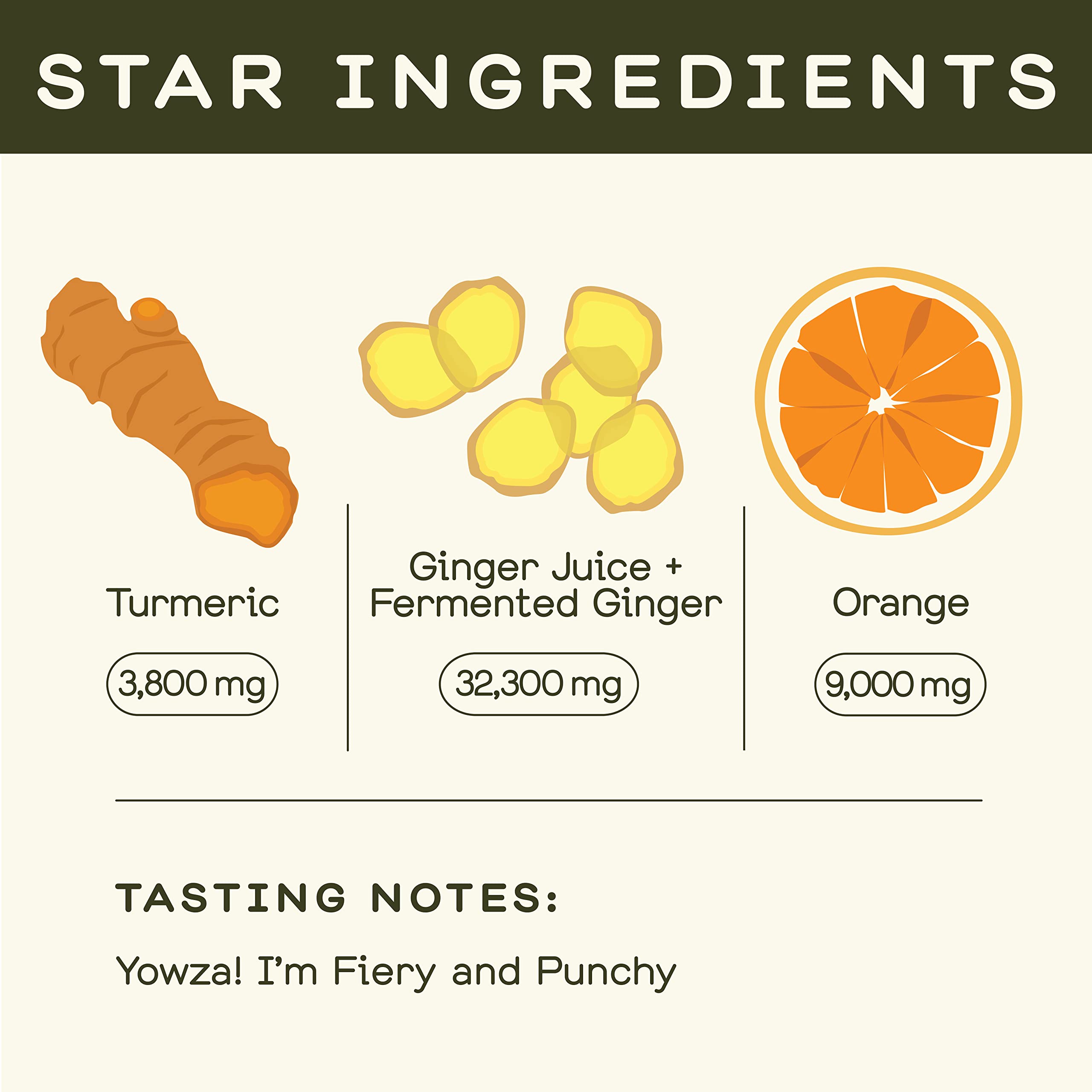 Greenhouse Juice Organic Fiery Ginger & Turmeric Wellness Shot, Anti-Inflammatory, Immune Support, Vegan & Gluten-Free, 12-Count 60ml Glass Bottles