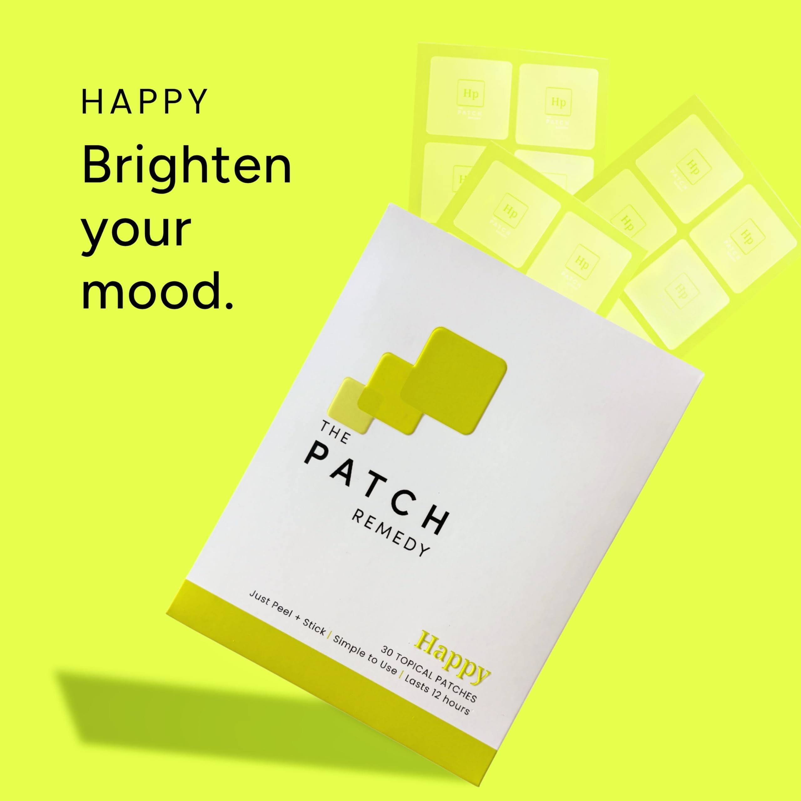 The Patch Remedy Happy Patch | 5-HTP, L-Theanine, Rhodiola, Inositol, B6, Vitamin D3 | 30 Patches
