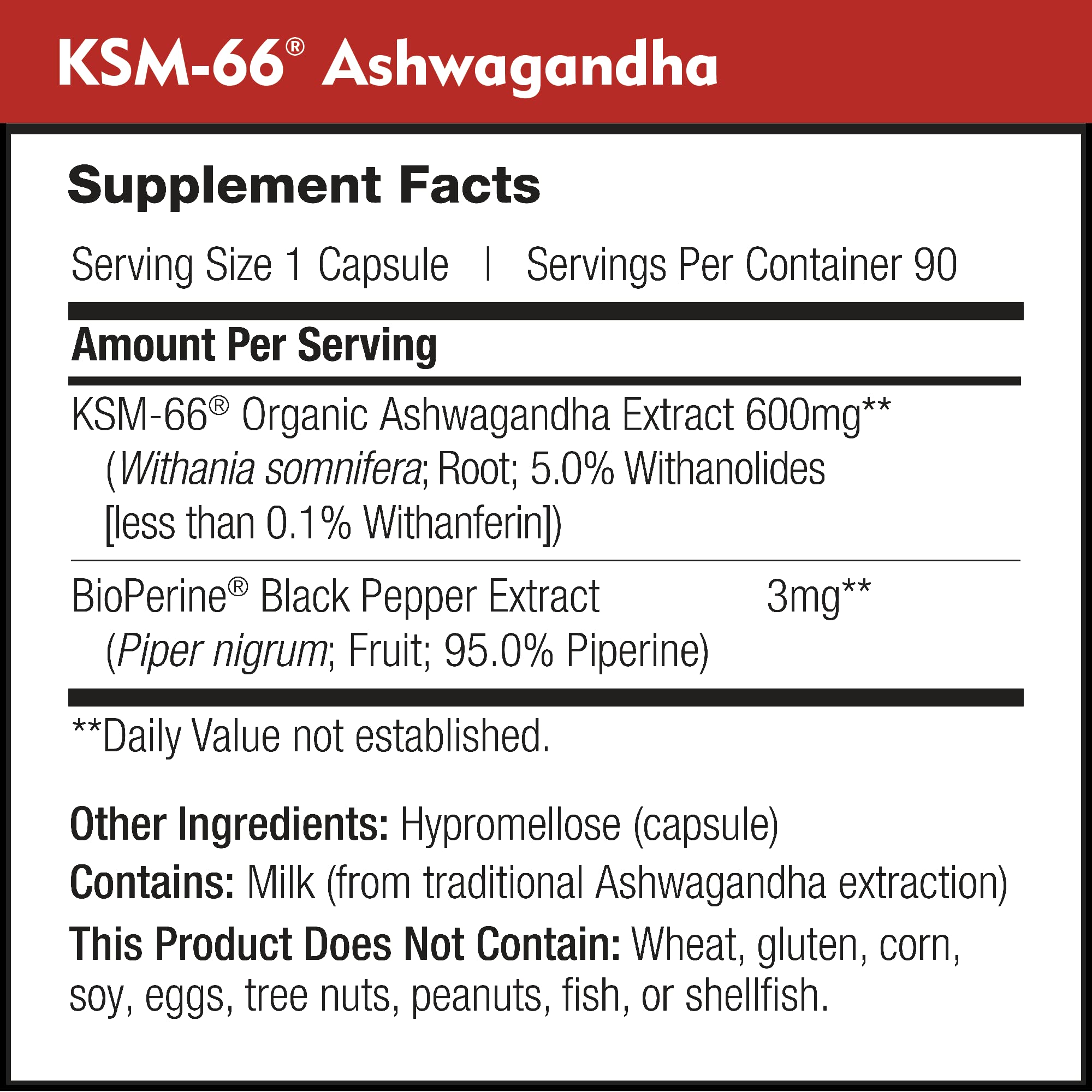 DailyNutra KSM-66 Ashwagandha 600mg Organic Root Extract - High Potency Supplement with 5% Withanolides | Relieves Tiredness, Supports Relaxation, Focus, Energy, & Muscle Growth (90 Capsules)