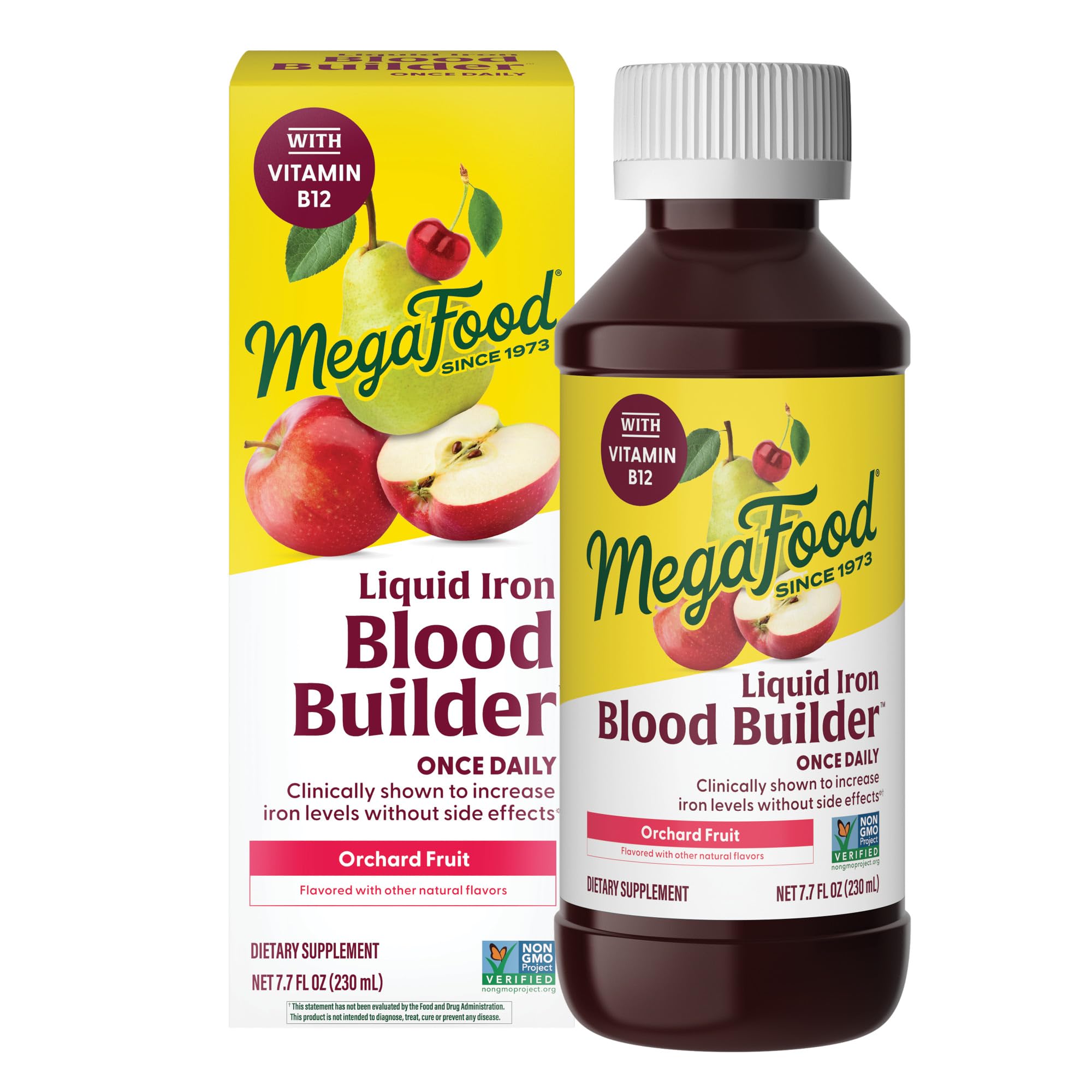 MegaFood Blood Builder Liquid Iron Supplement for Women, Men & Kids, Clinically Shown to Increase Iron Levels Without Constipation, Vegan, 7.7 Fl Oz (23 Servings)