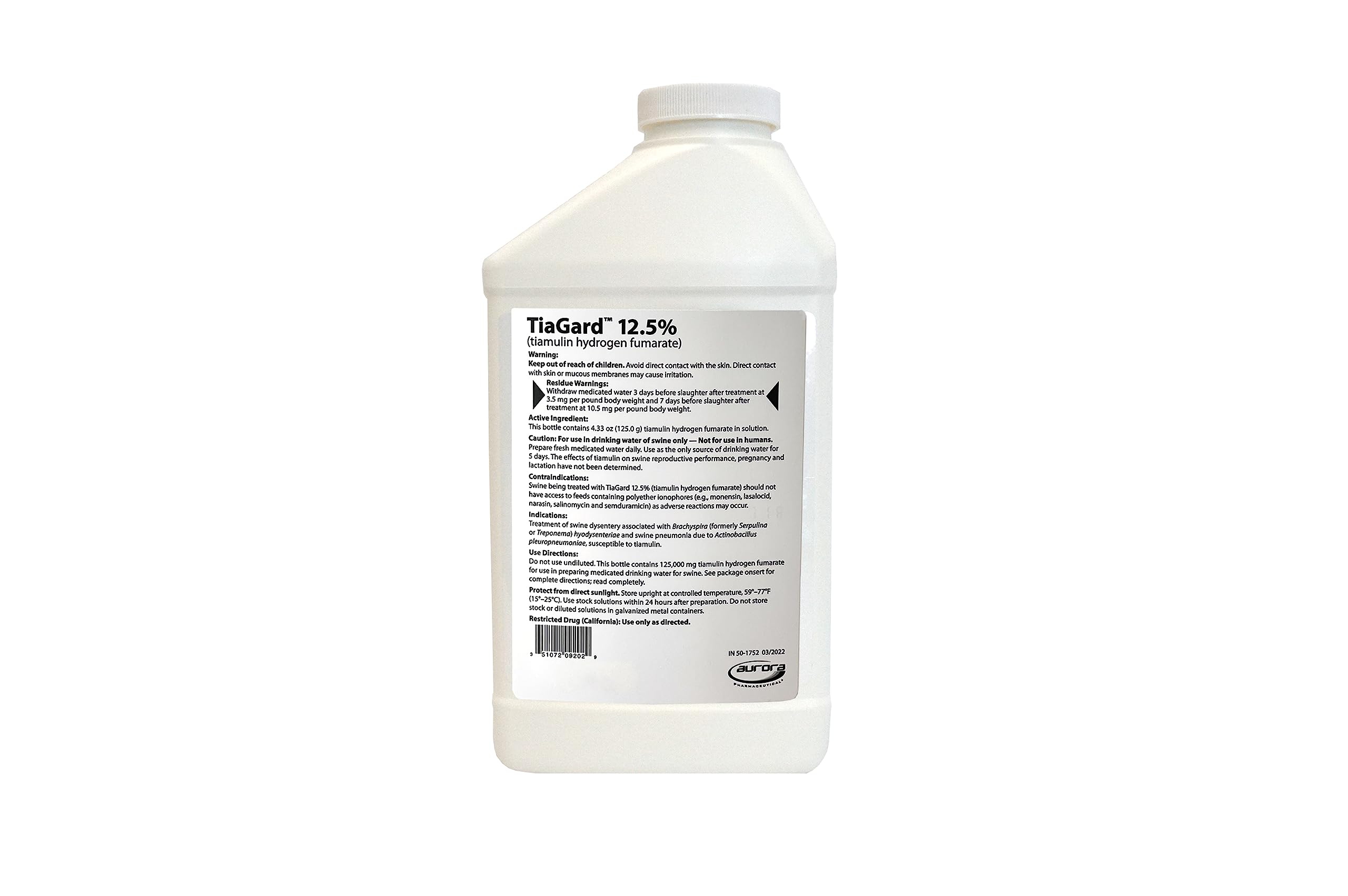 Aurora TiaGard 12.5% Liquid Concentrate, Generic for Denagard, 1L, One Liter