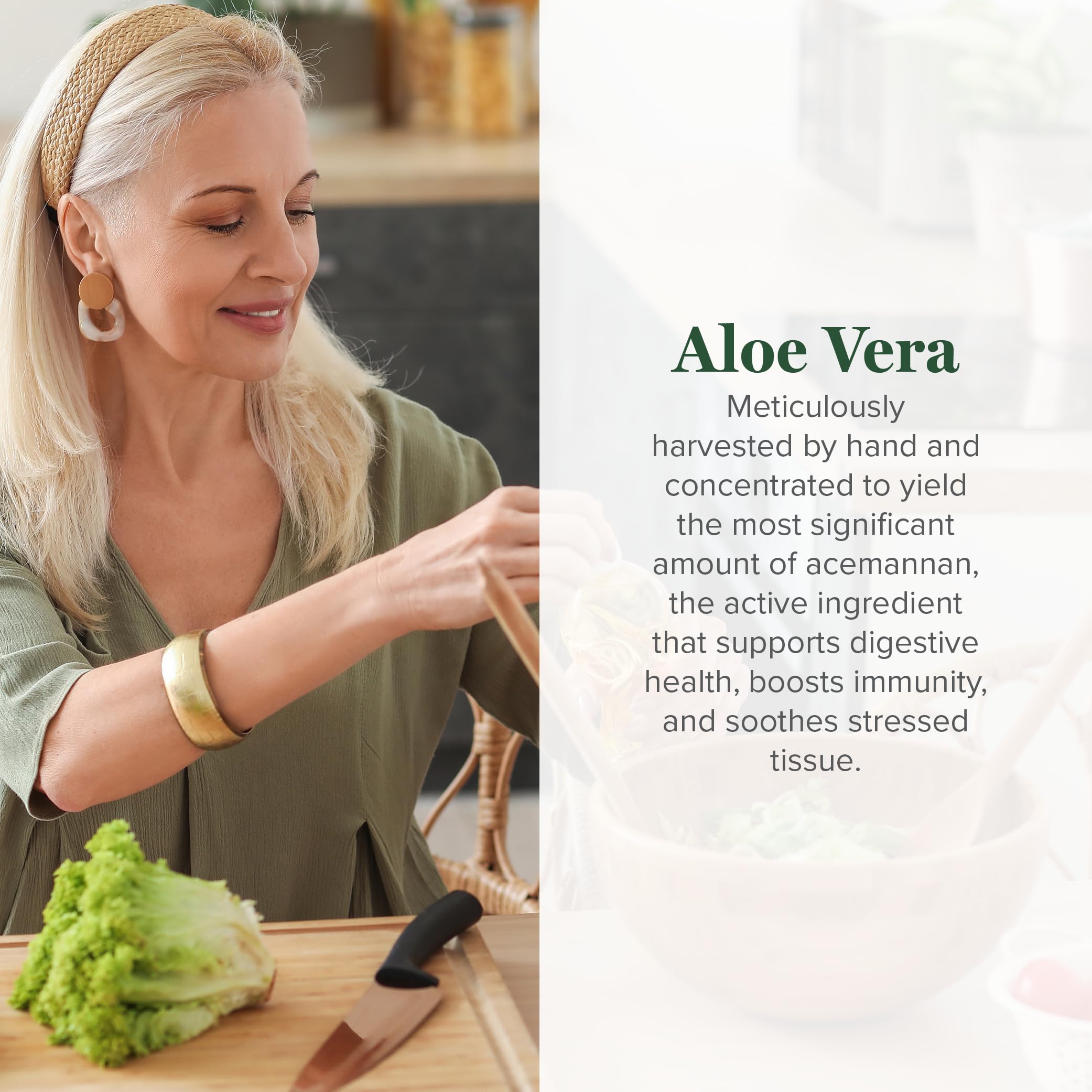 Global Healing Aloe Vera Bio-Active Organic Leaf Supplement - 200x Concentrate Formula with Highest Concentration of Acemannan - Aloin-Free - Gut Health & Immune Support - 60 Capsules