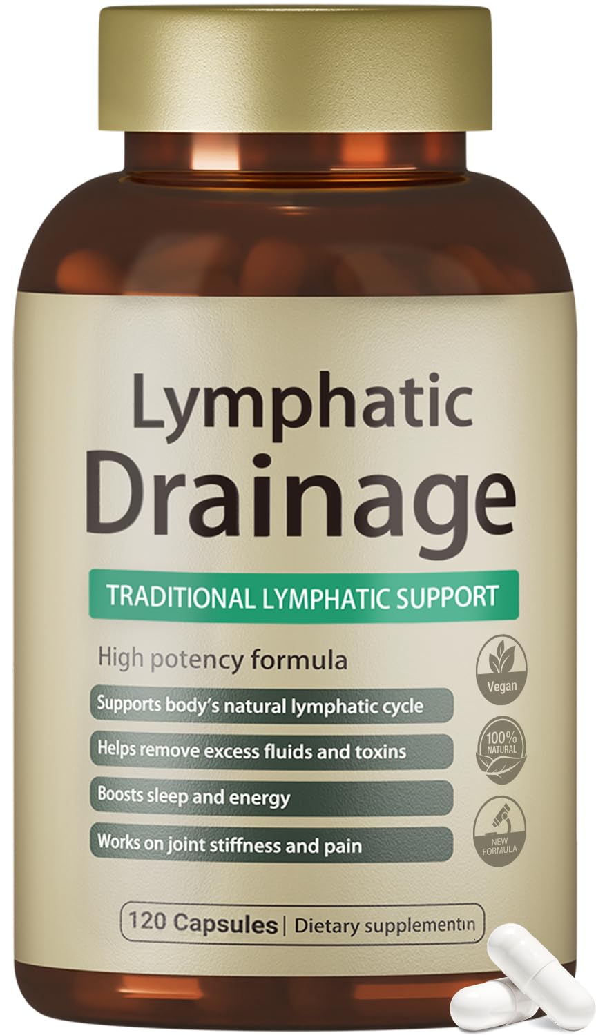 FRZVEO Lymphatic Drainage Capsules, 120 Capsules New Maximum Potency Formula 2 Month Supply with Dandelion Extract, Cleavers Extract - Supports Cellulite Reduction, Lymphatic Drainage & Immune Health