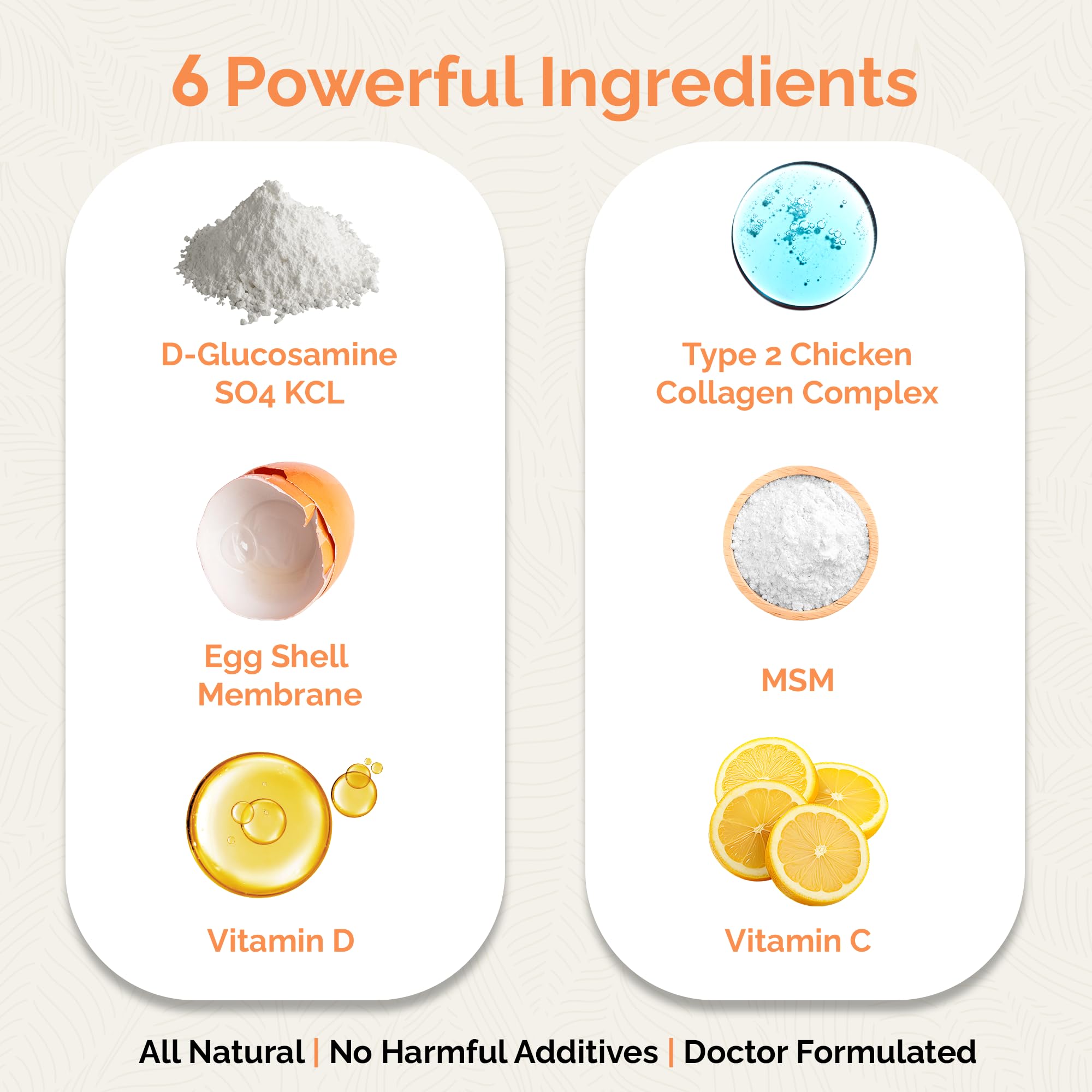 UpWellness Cartilage Revive + Joint Support Supplement for Men and Women with Type II Collagen for Joints - D-Glucosamine Sulfate, MSM, Vitamin D3, Vitamin C and More - 60 Capsules