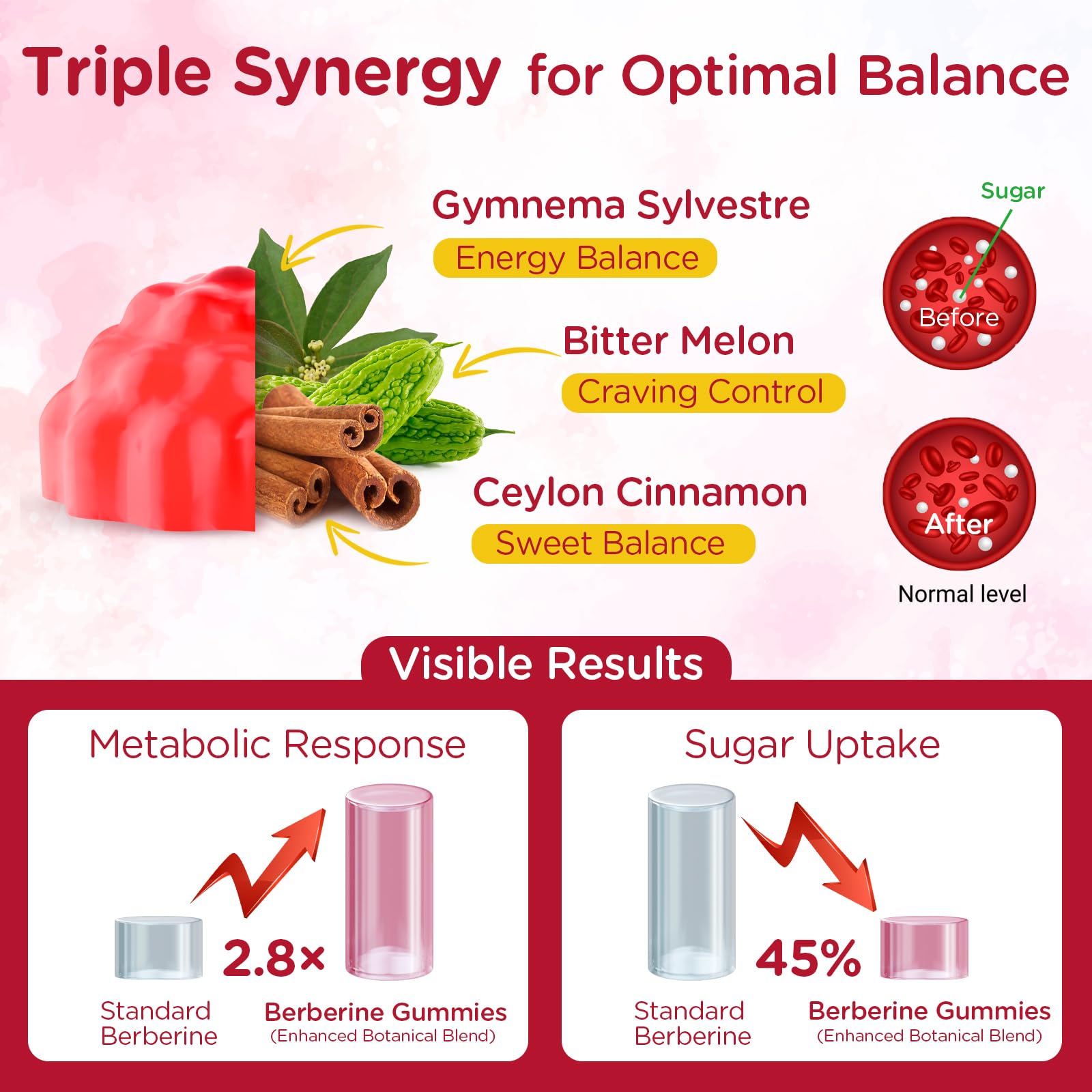 2000mg Liposomal Berberine Supplement Gummies | High Potency Berberine HCL Activates AMPK with Ceylon Cinnamon | Dual Gut–Glucose Innovation | Advanced Absorption | Zero Sugar Mixed-Berry | 120 Count