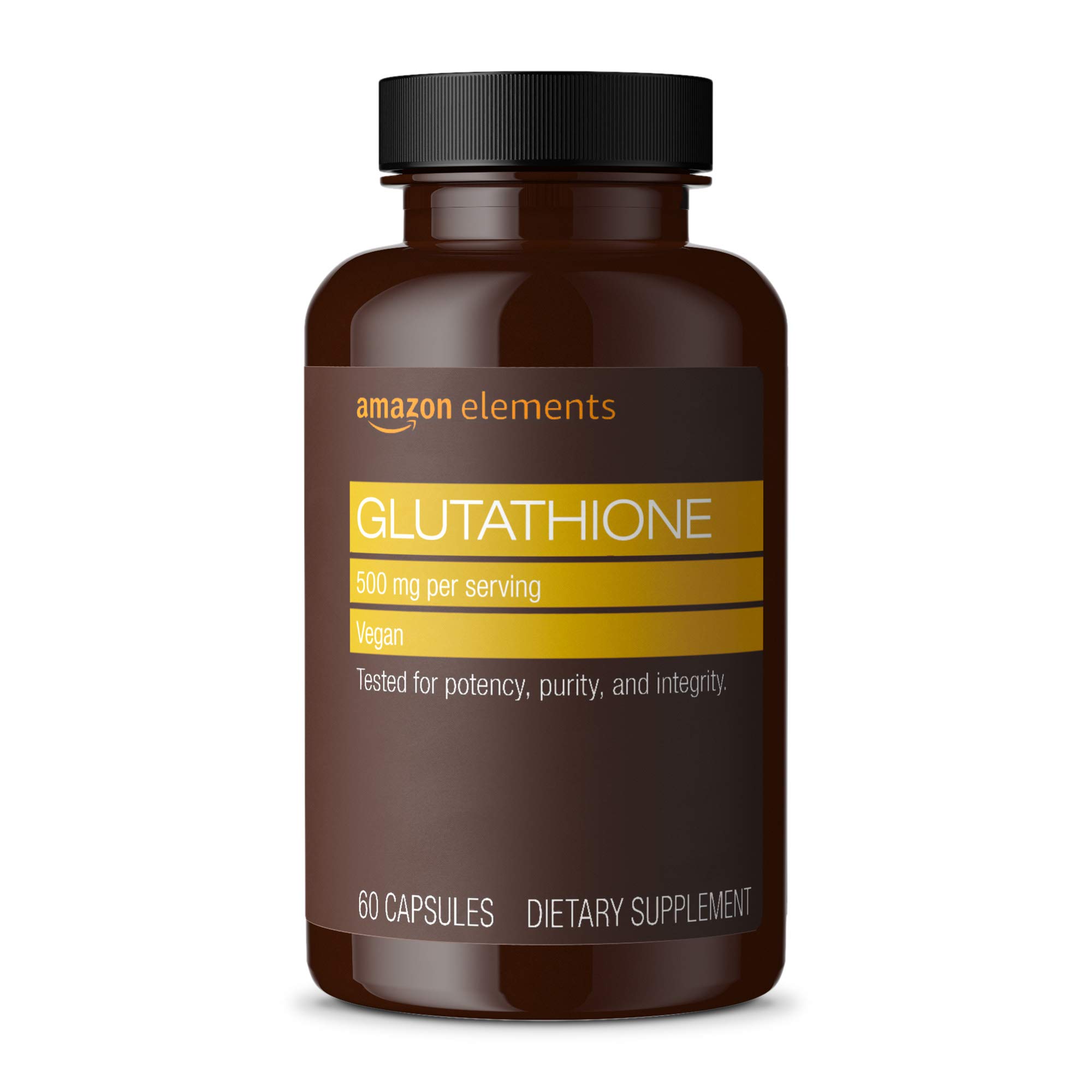 Amazon Elements Glutathione, Vegan, 500mg per Serving, 60 Capsules