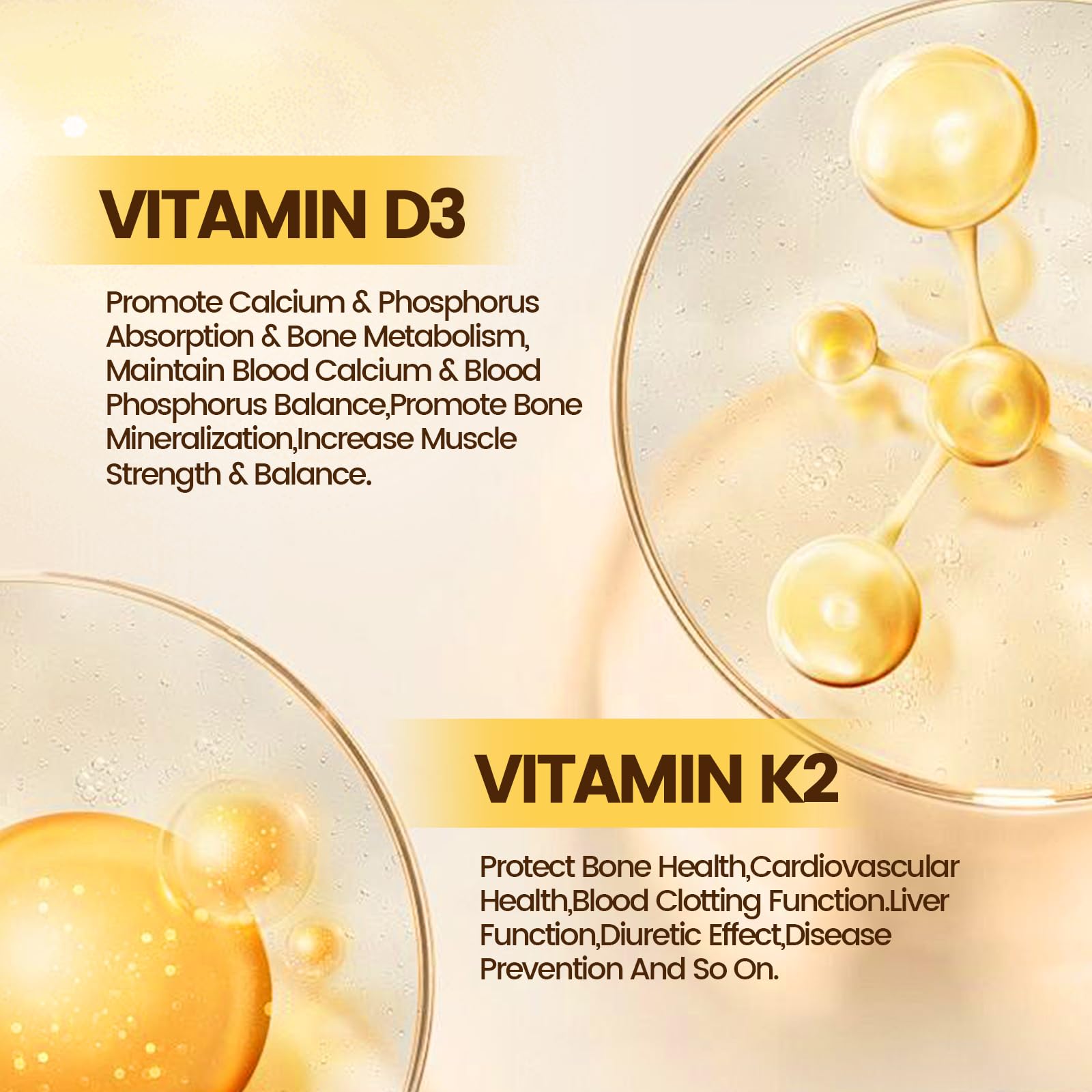 Vitamin D3 K2 10000 IU with MK7-300 Virgin Coconut Oil Softgels, 2 in 1 Vitamins D & K Complex | Vitamina D3 con K2 | Supports Calcium Absorption, Bone, Immune, & Heart Health – Easy to Swallow