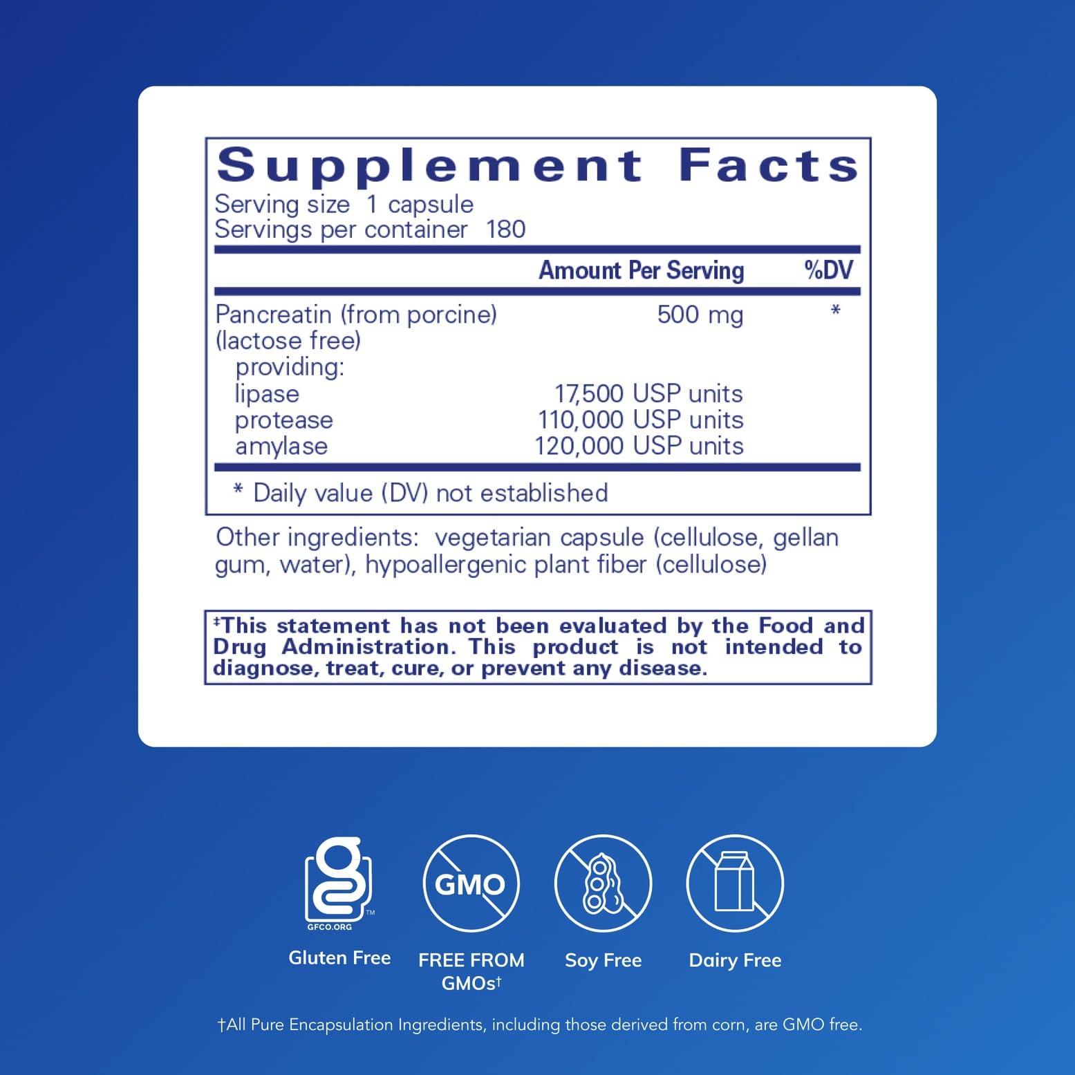 Pure Encapsulations Pancreatic Enzyme Formula - Digestive Enzymes for Digestion - Strengthens Gut Health* - Targeted Delivery Capsules - Gluten Free & Non-GMO - 180 Capsules