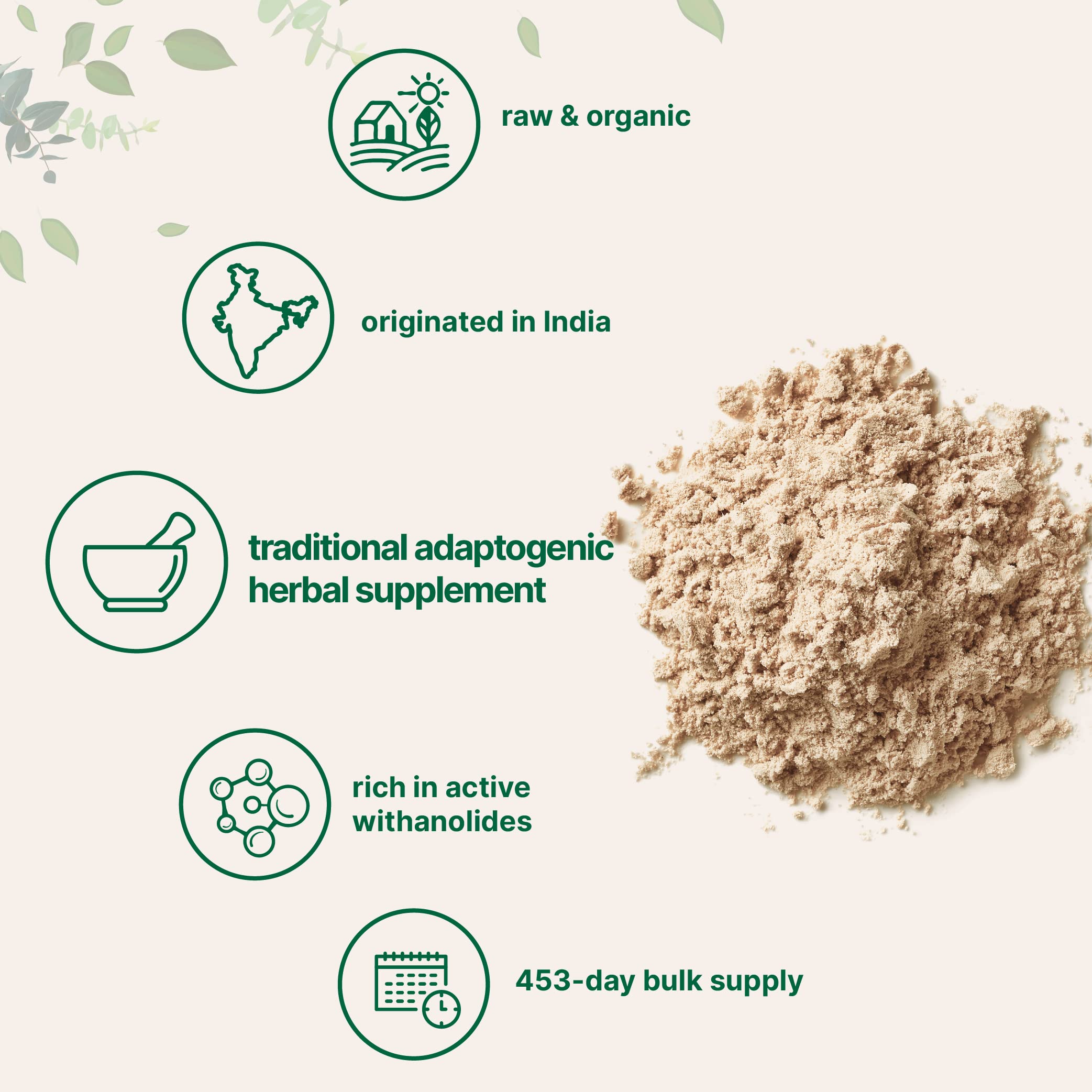 Micro Ingredients Organic Ashwagandha Root Powder | 2 Pound, No Filler, No Additives, Highly Purified | Active Withanolides, Adaptogenic Ayurvedic Herbal Supplements, Gluten Free, India Origin