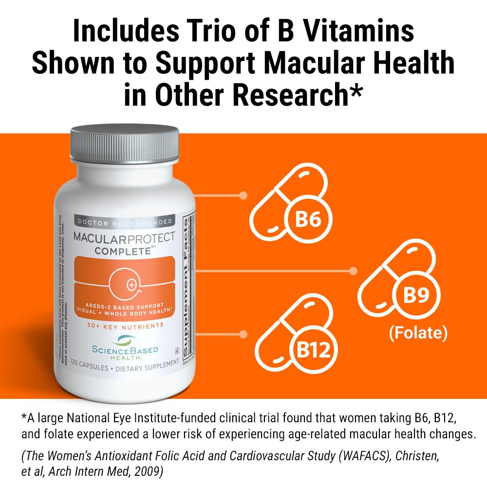 ScienceBased Health MacularProtect Complete – AREDS 2 Eye Health Supplement & Daily Multivitamin – 30+ Nutrients with Lutein & Zeaxanthin – Supports Vision & Whole Body Health – 120 Capsules