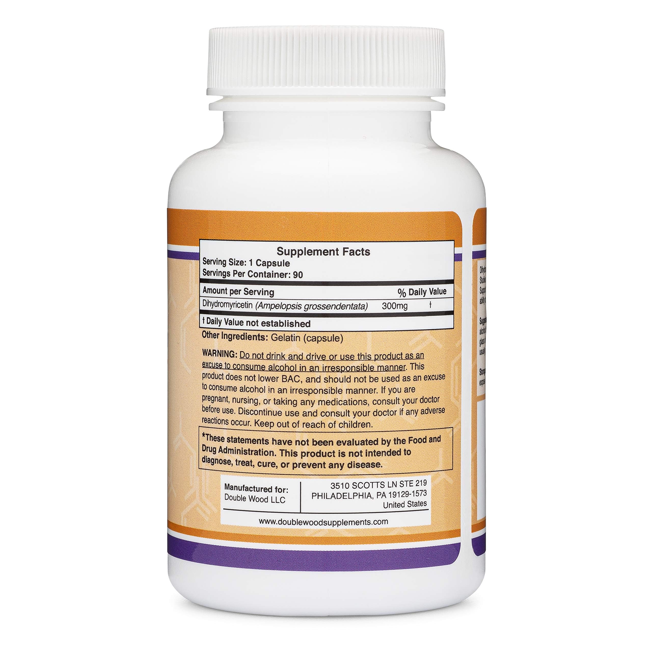 Dihydromyricetin (DHM) (Hovenia Dulcis Extract) Supplement for Liver Support (Naturally Obtained from The Oriental Raisin Tree) 90 Capsules 300mg Analysis