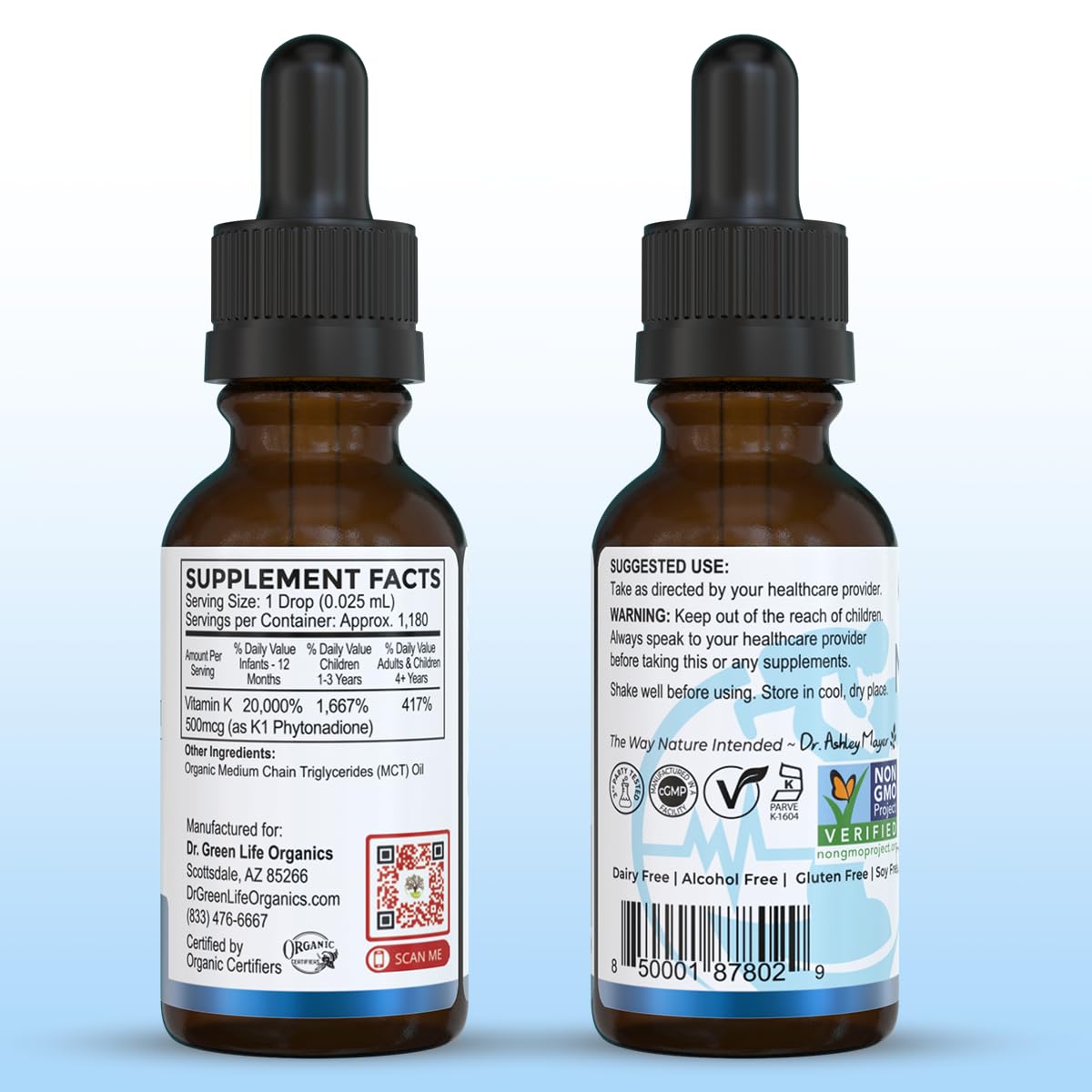 Dr. Green Mom Natal K Oral Vitamin K1 Drops for Newborns | Organic Phytonadione in MCT Oil | Natural VIT K for Babies to Support Blood Clotting