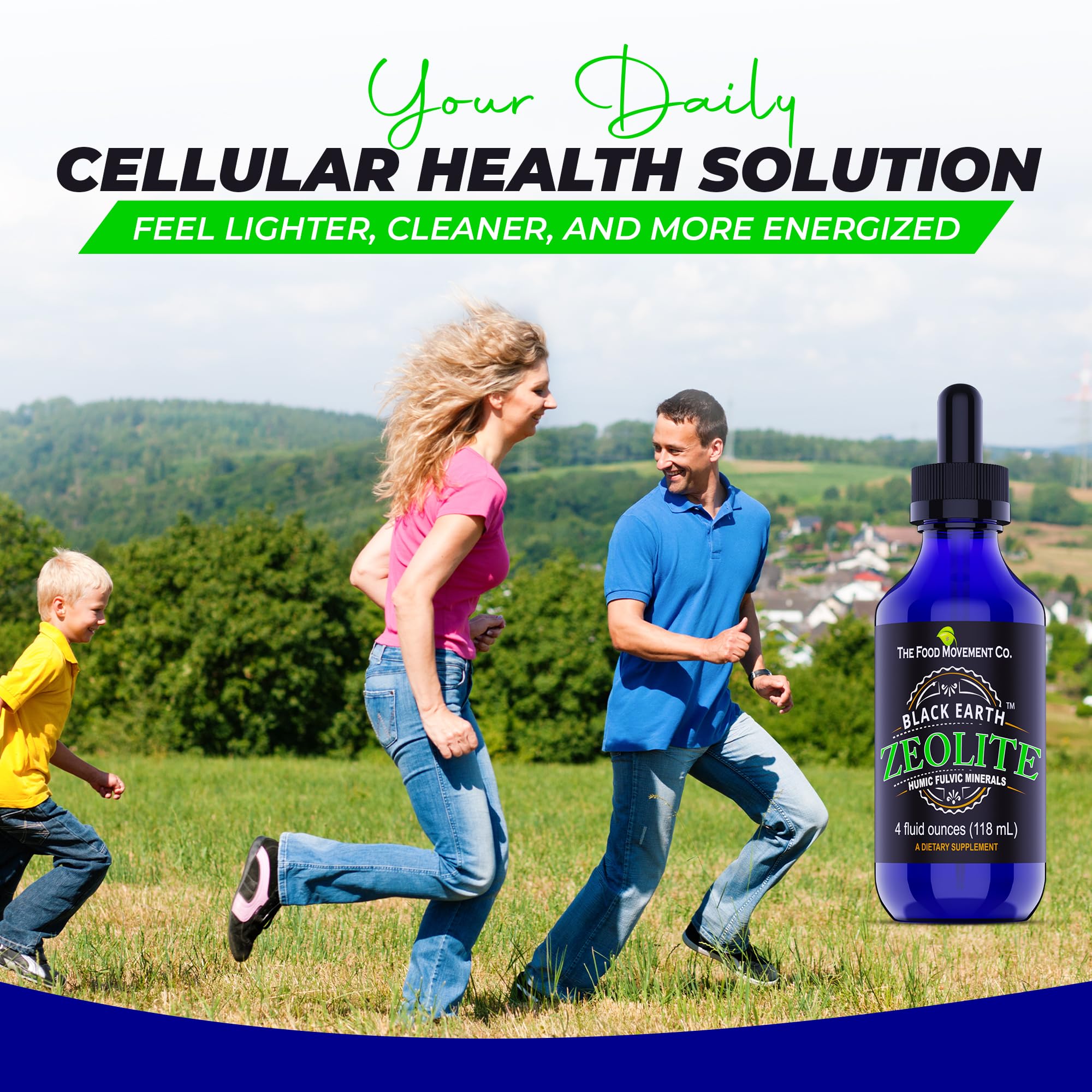Black Earth Zeolite with Humic Fulvic Acids Trace Minerals for Adults and Kids for Detox, Gut Health and Immune Support - Value Size 4 Fl Oz Liquid Drops Supplement