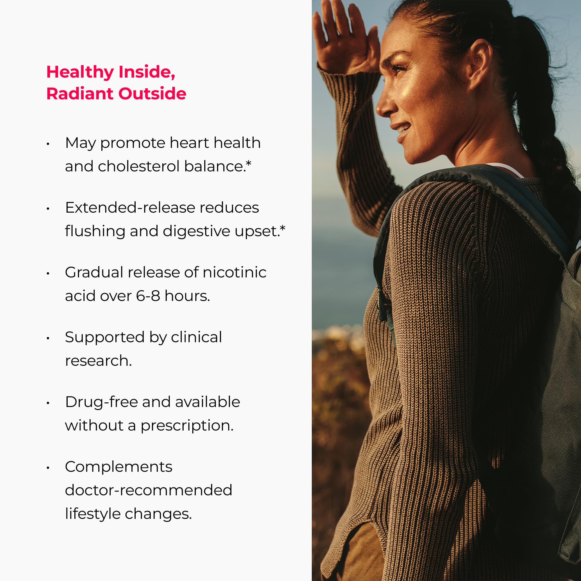 ENDUR-ACIN - Niacin B3 - ER (Extended Release) 500 mg - Nicotinic Acid - Healthy Heart & Cholesterol Balance Supplement - Low-Flush High-Potency Niacin with 4–8 HR Timed-Release Matrix - 200 Tablets