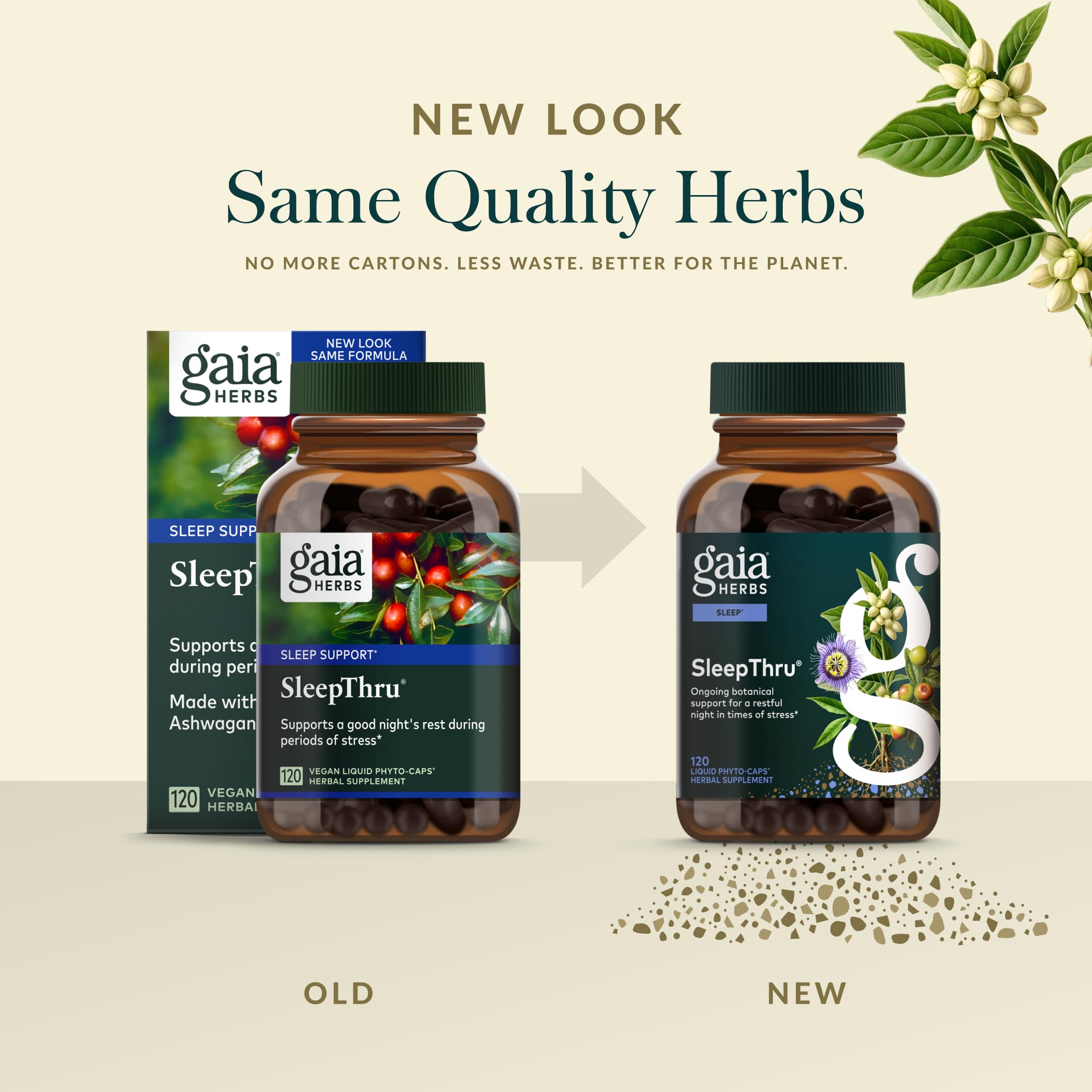 Gaia Herbs SleepThru - Sleep Support Supplement with Ashwagandha Root, Magnolia Bark, Passionflower & Jujube Date* - 120 Vegan Liquid Phyto-Caps (60 Servings)