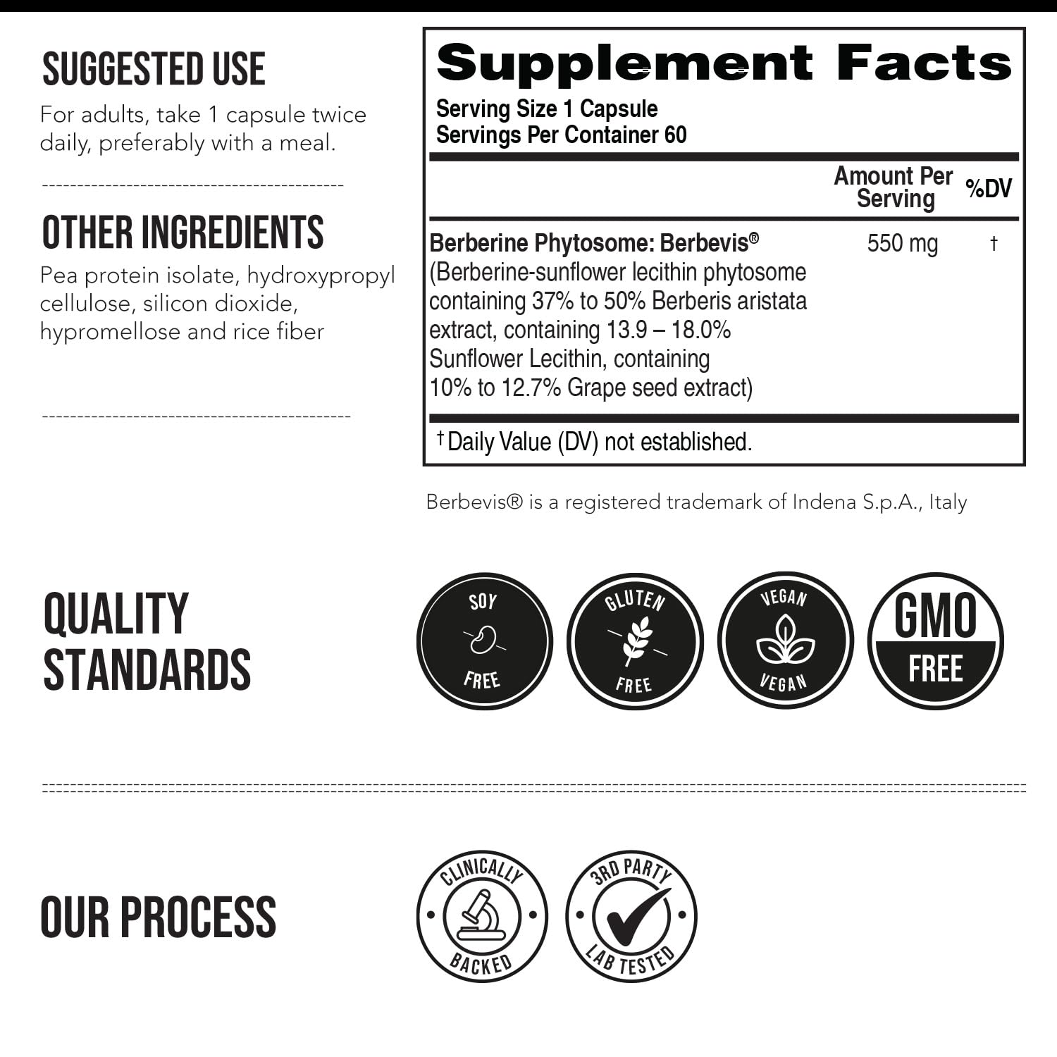 SoActive Berberine 550mg: 9.6X Higher Absorption, Clinically Studied, Optimized Phytosome | Supports Metabolism & AMPK Activation | Non-GMO, Soy-Free | Clinically Validated Dose | 60 Servings