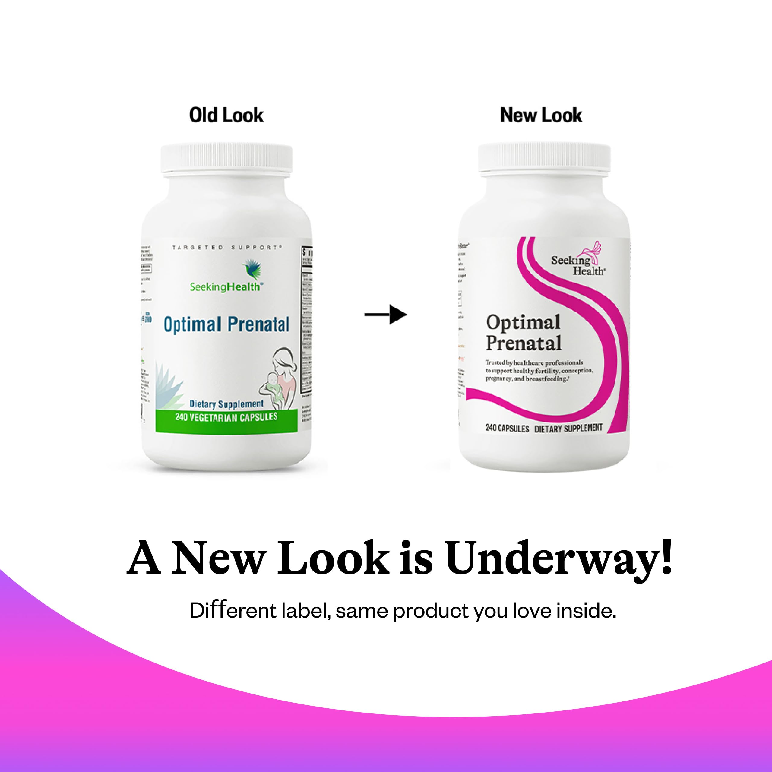 Seeking Health Optimal Prenatal - Supplement with Vitamin B12, L-Methylfolate, & Choline - Vegetarian Supplement to Support Optimal Prenatal Health - 240 Capsules