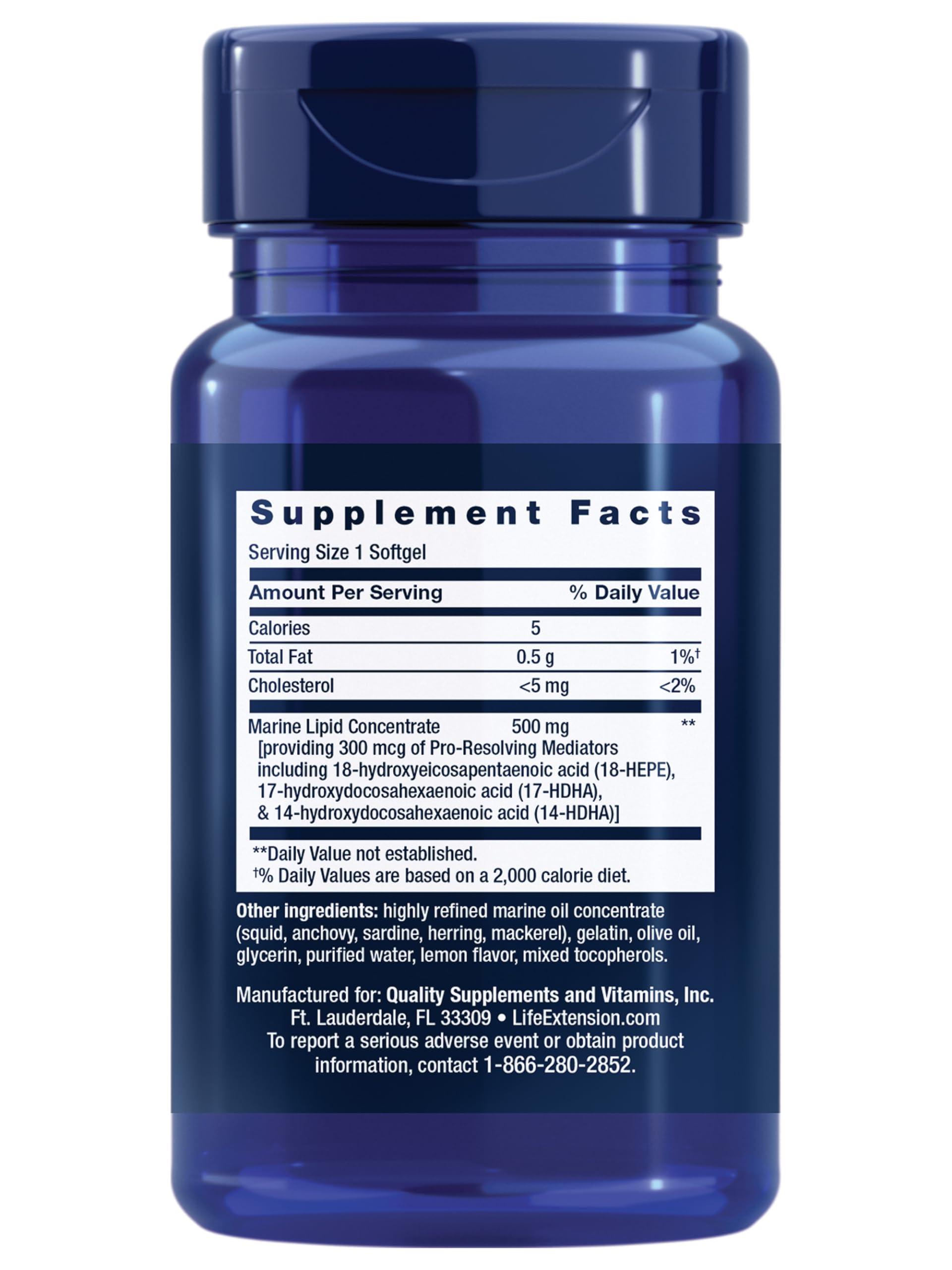 Life Extension Pro-Resolving Mediators, 18-HEPE, 17-HDHA, 14-HDHA, Supports The Body’s Natural Post-inflammatory Response, Gluten Free, Non-GMO, 30 softgels