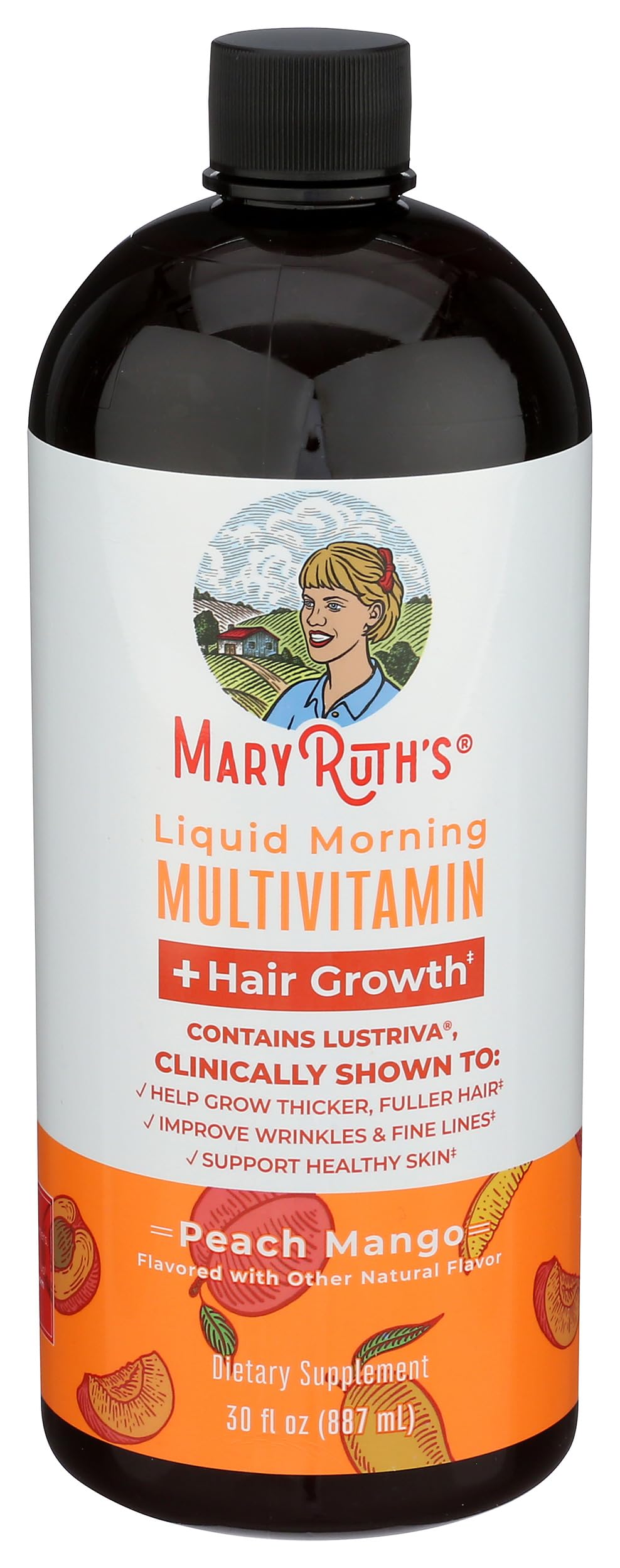 MARYRUTH'S Liquid Multivitamin+Hair Growth | Clinically Tested for Thicker Hair & Facial Wrinkles in Women | Biotin 10000mcg | Lustriva Hair Growth Supplement | Skin Care | Age 18+ | 30 Fl Oz