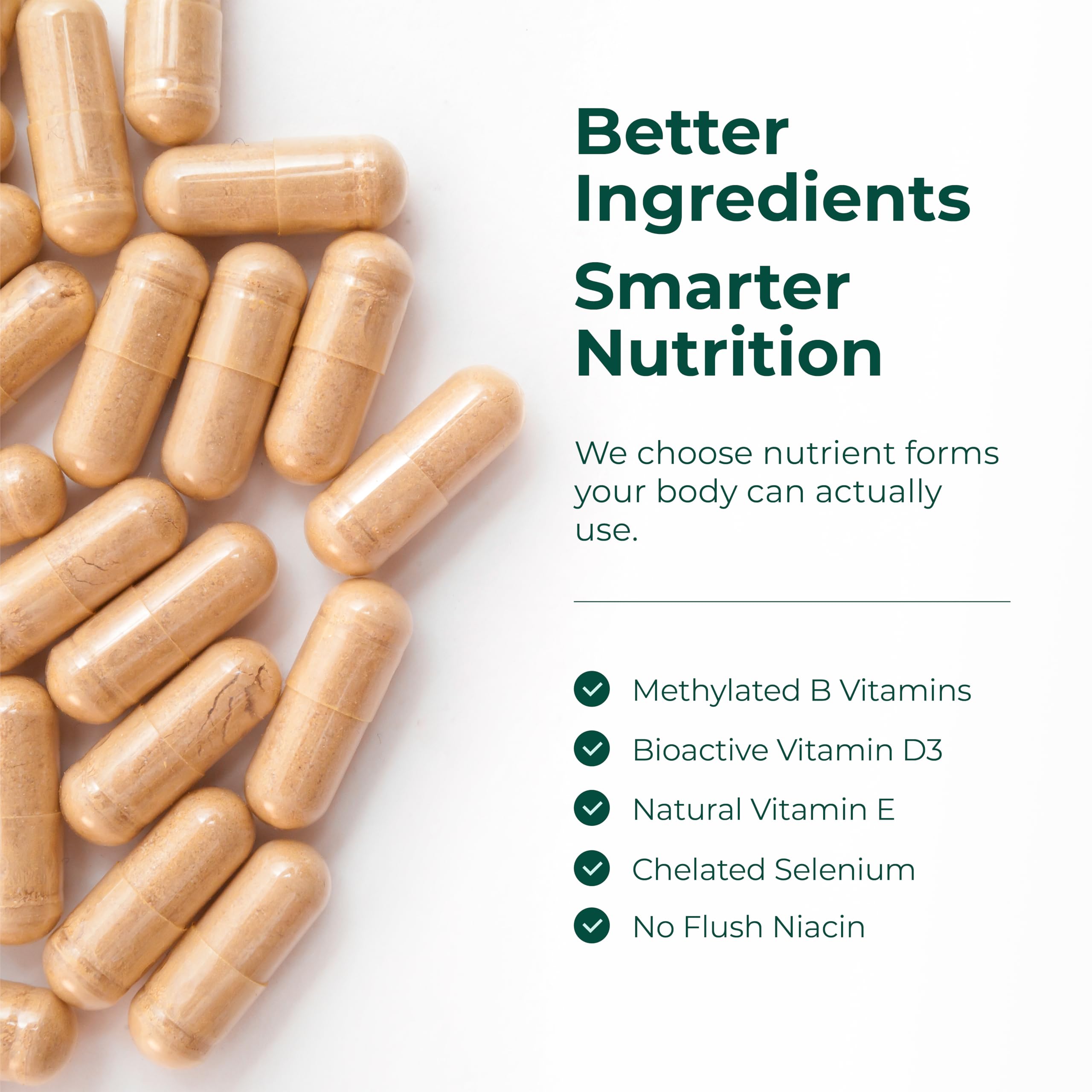 Multivitamin for Men with Methylated Vitamins and Chelated Minerals for Energy, Focus and Immune Health – Premium Daily Mens Multivitamins & Multiminerals – 60 Capsules