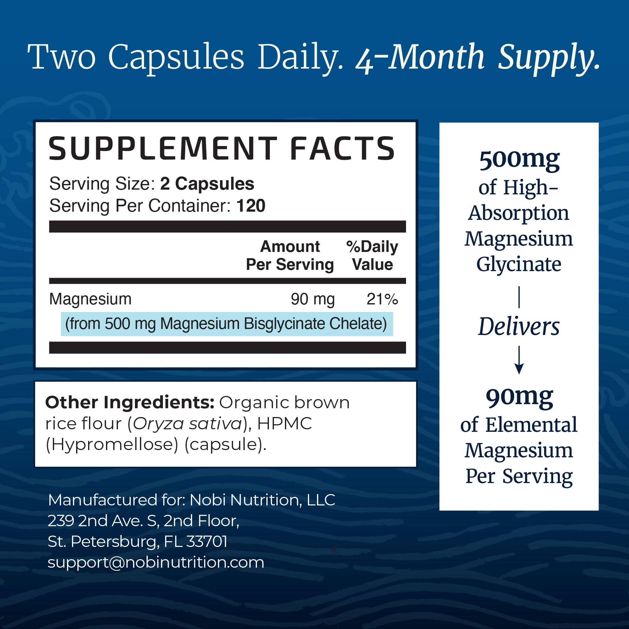 Magnesium Glycinate 500mg | Chelated for High Absorption | Muscle Relaxation, Bones, Heart, Nerve, Sleep & Calm Support for Women & Men | Magnesium Chelate Supplement & Bisglycinate Complex | 240ct