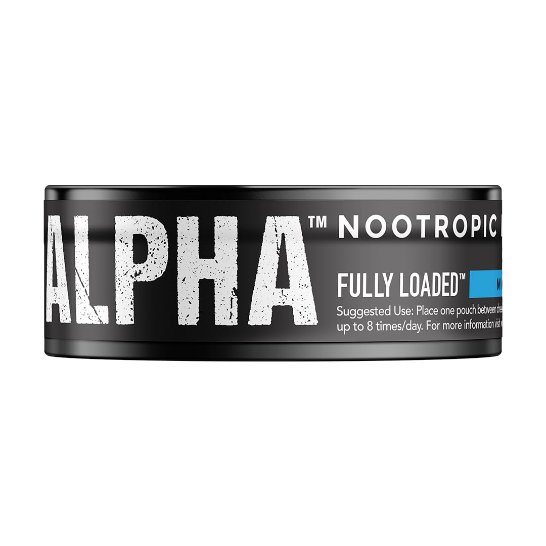 Fully Loaded Alpha Nootropic Pouches (Mint) - 5 Cans - 15 Pouches per can - Effective Nootropic Delivery, Nic Pouch Replacement - Faster Absorption, Alpha GPC, L-Tyrosine, GABA