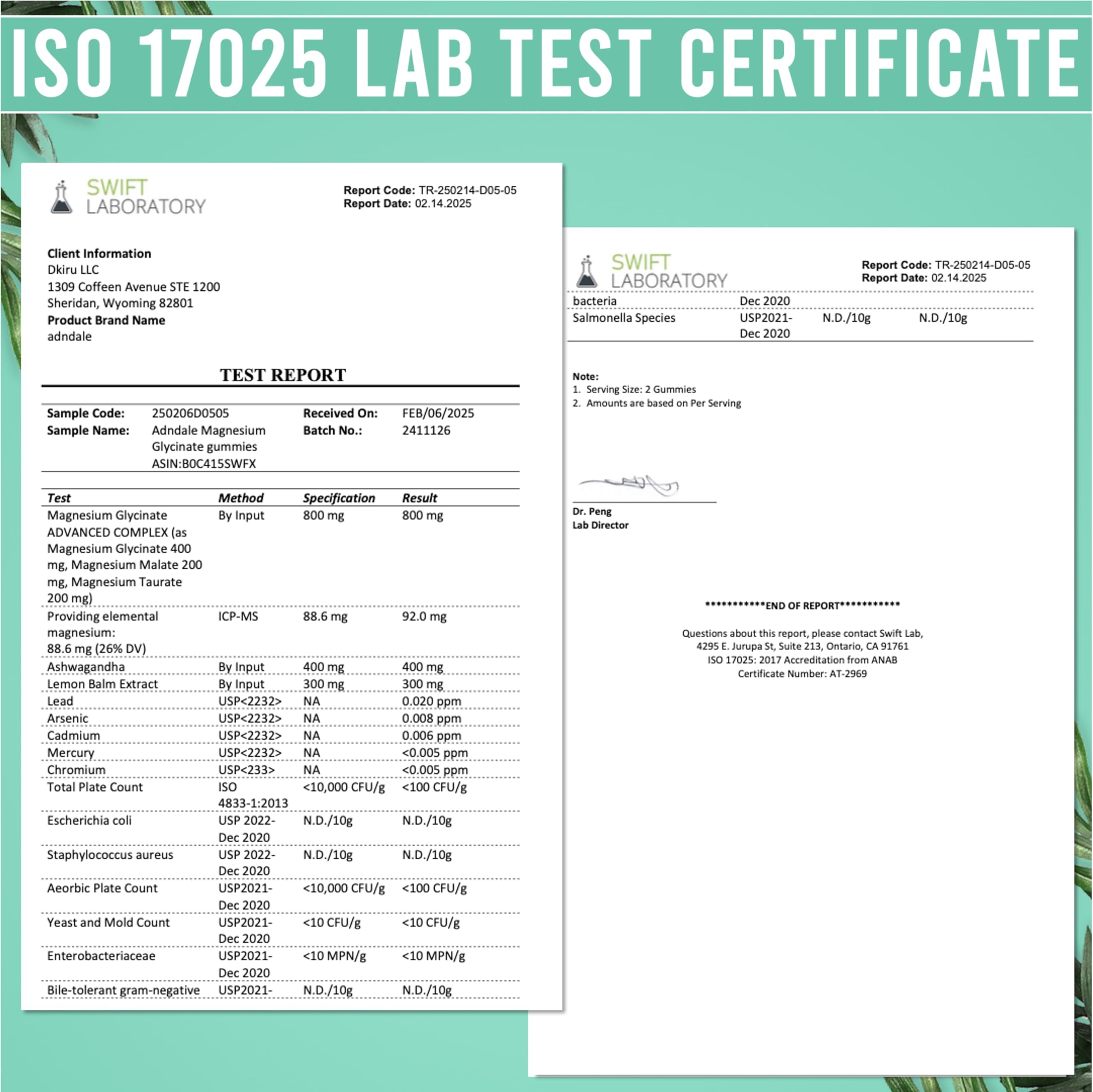Adndale 90 CT Magnesium Glycinate 400 mg Gummies with Ashwagandha, Magnesium Malate & Taurate, Sugar Free Magnesium Gummies for Adults & Kids.