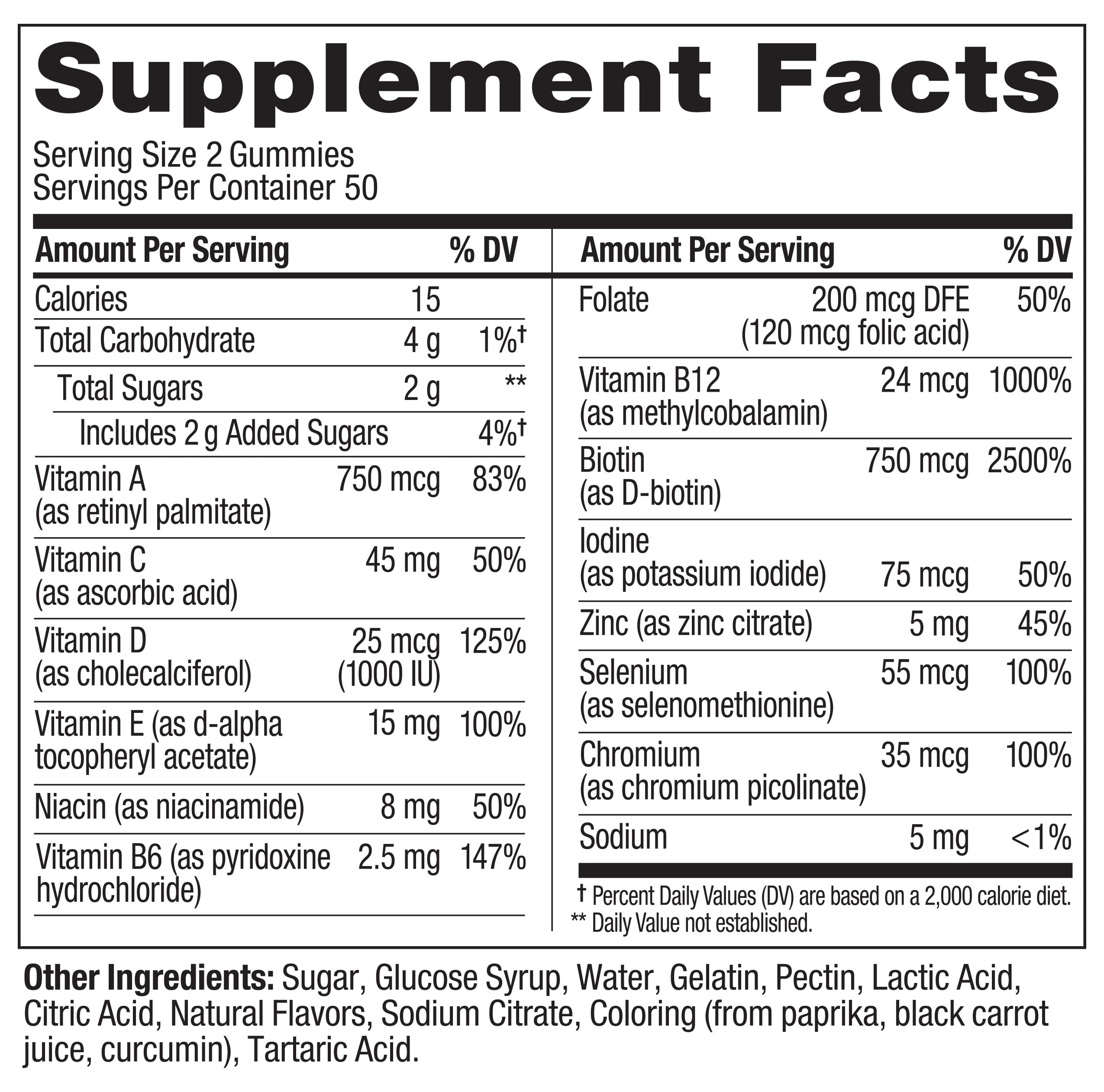 OLLY Teen Girl Multi Gummy, Healthy Skin and Immune Support*, Essential Vitamins, Biotin, Zinc, Chewable Multivitamin, Strawberry Melon Flavored, 50 Day Supply - 100 Count