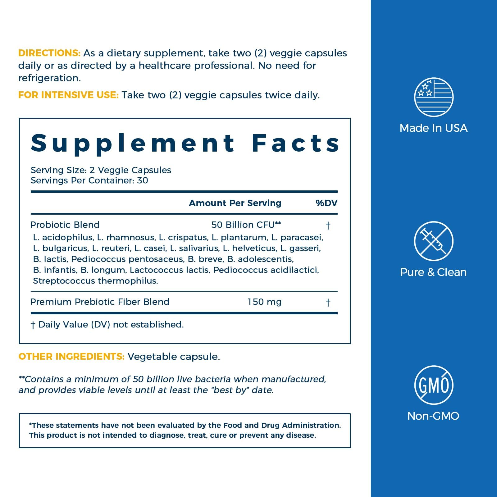 NewRhythm Probiotics 50 Billion CFU 20 Strains, 60 Veggie Capsules, Targeted Release Technology, Stomach Acid Resistant, No Need for Refrigeration, Non-GMO, Gluten Free