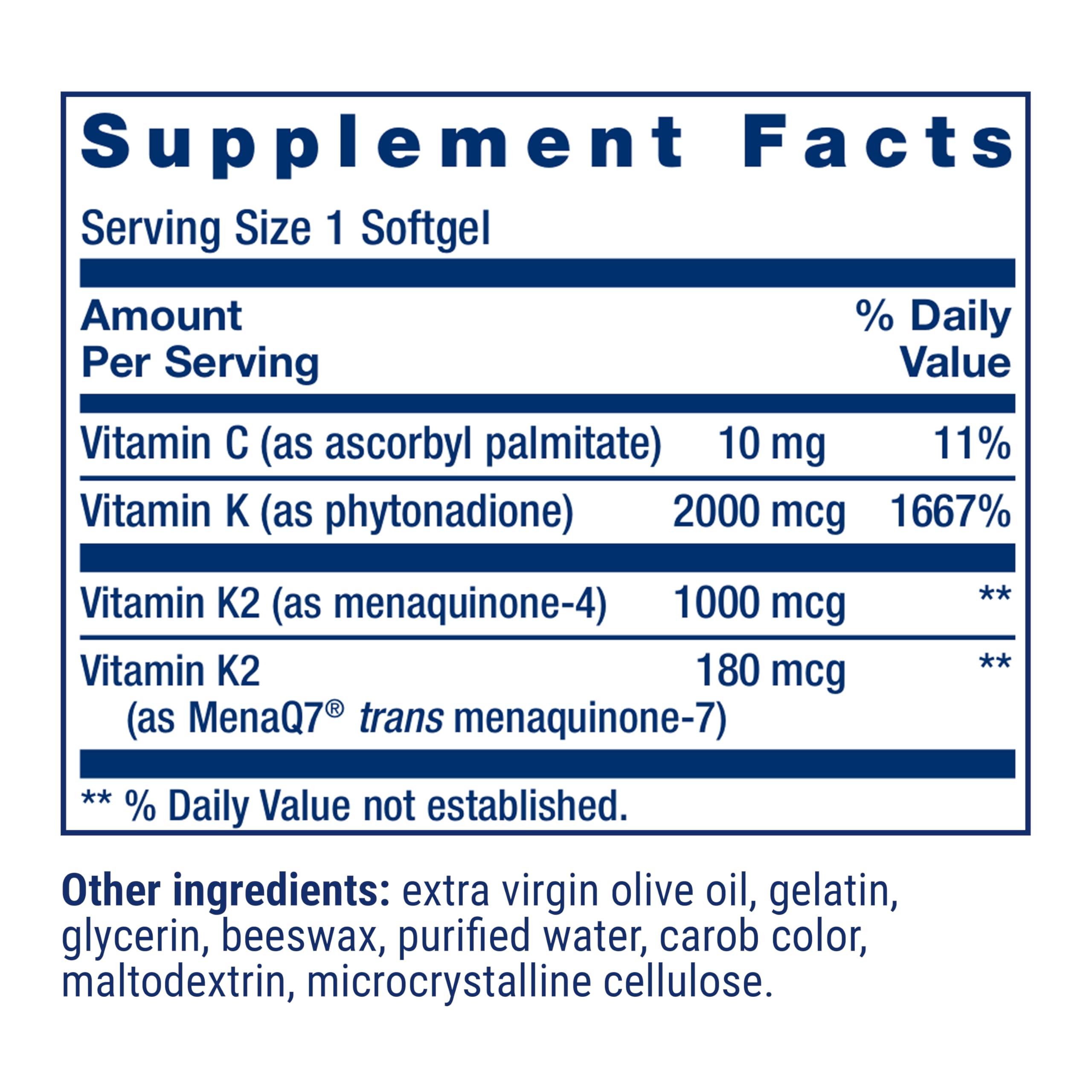 Life Extension Super K, Vitamin K1, Vitamin K2 mk-7, Vitamin K2 mk-4, Vitamin C, Bone/Heart/arterial Health, 3-Month Supply, Gluten-Free, 1 Daily, Non-GMO, 90 softgels (Pack of 2)