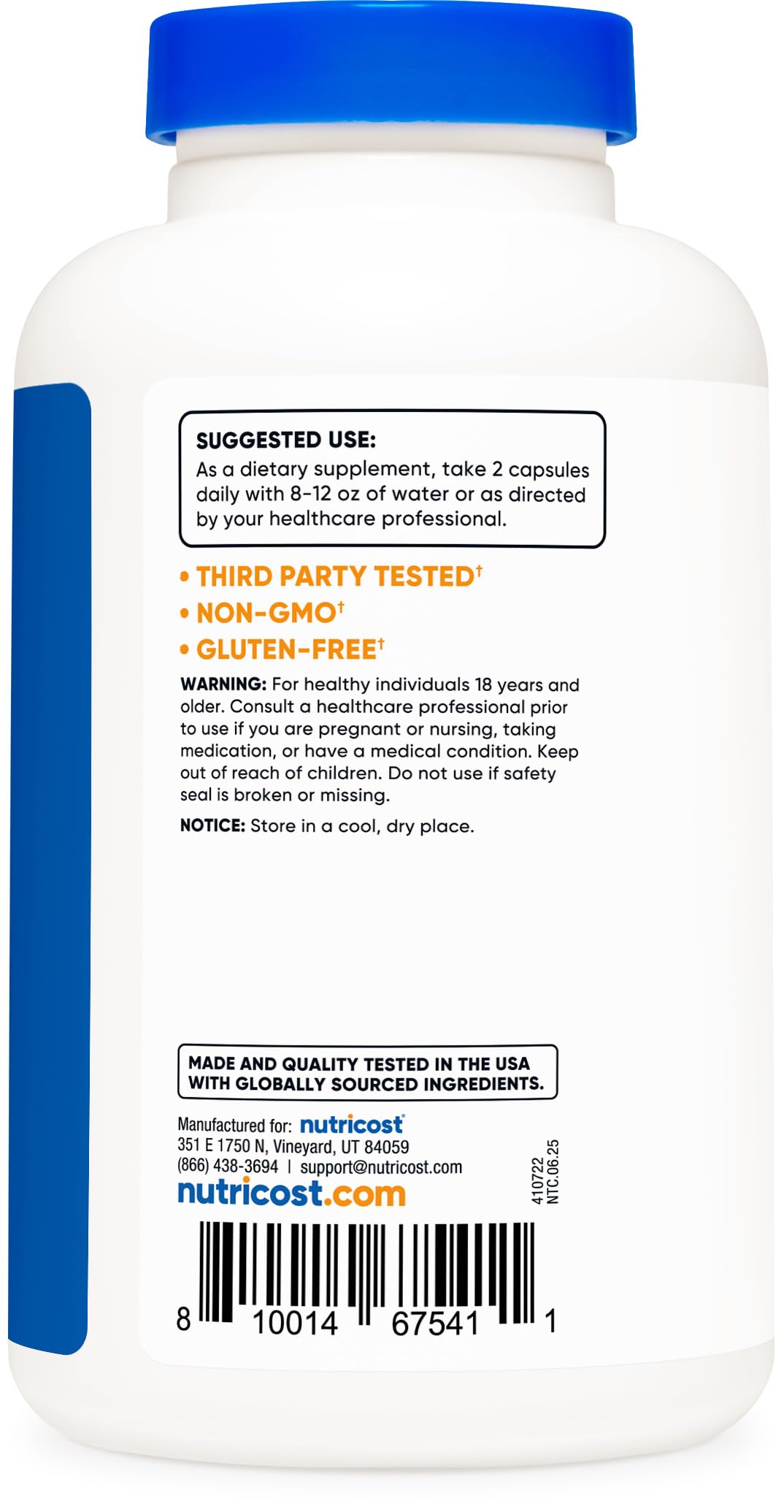 Nutricost L-Citrulline 1500mg, 180 Capsules - 750mg Per Capsule, Gluten Free, Non-GMO, Packaging May Vary