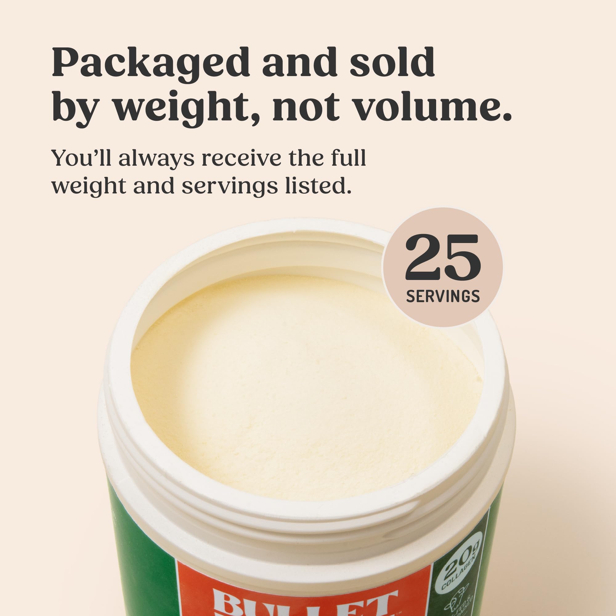 Bulletproof Unflavored Collagen Peptides Powder, 20g Grass-Fed Collagen Protein and Amino Acids for Skin, Bones and Joints, 17.6 Ounces